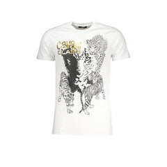 Cavalli Class T-Shirt Maniche Corte Uomo Bianca Stampa