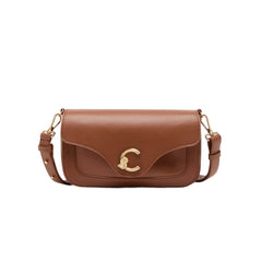 COCCINELLE Sac à Épaule Marron C-Me Medium en Cuir Véritable