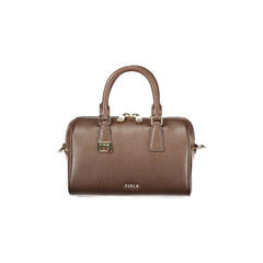Furla damska torebka na ramię brązowa z logo
