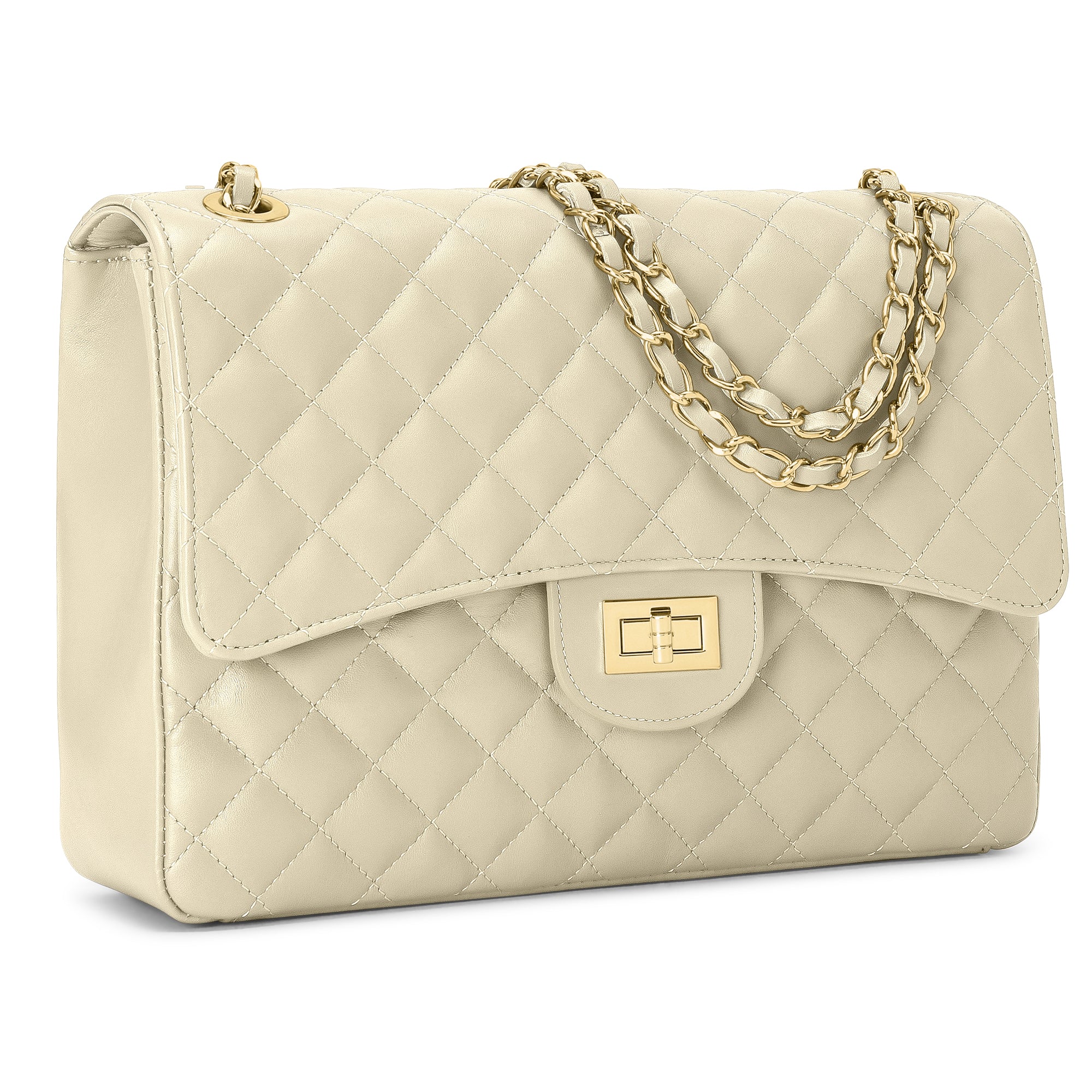 Borsa Donna a Spalla e Tracolla, In Vera Pelle Trapuntata, Made in Italy, Modello Vivienne