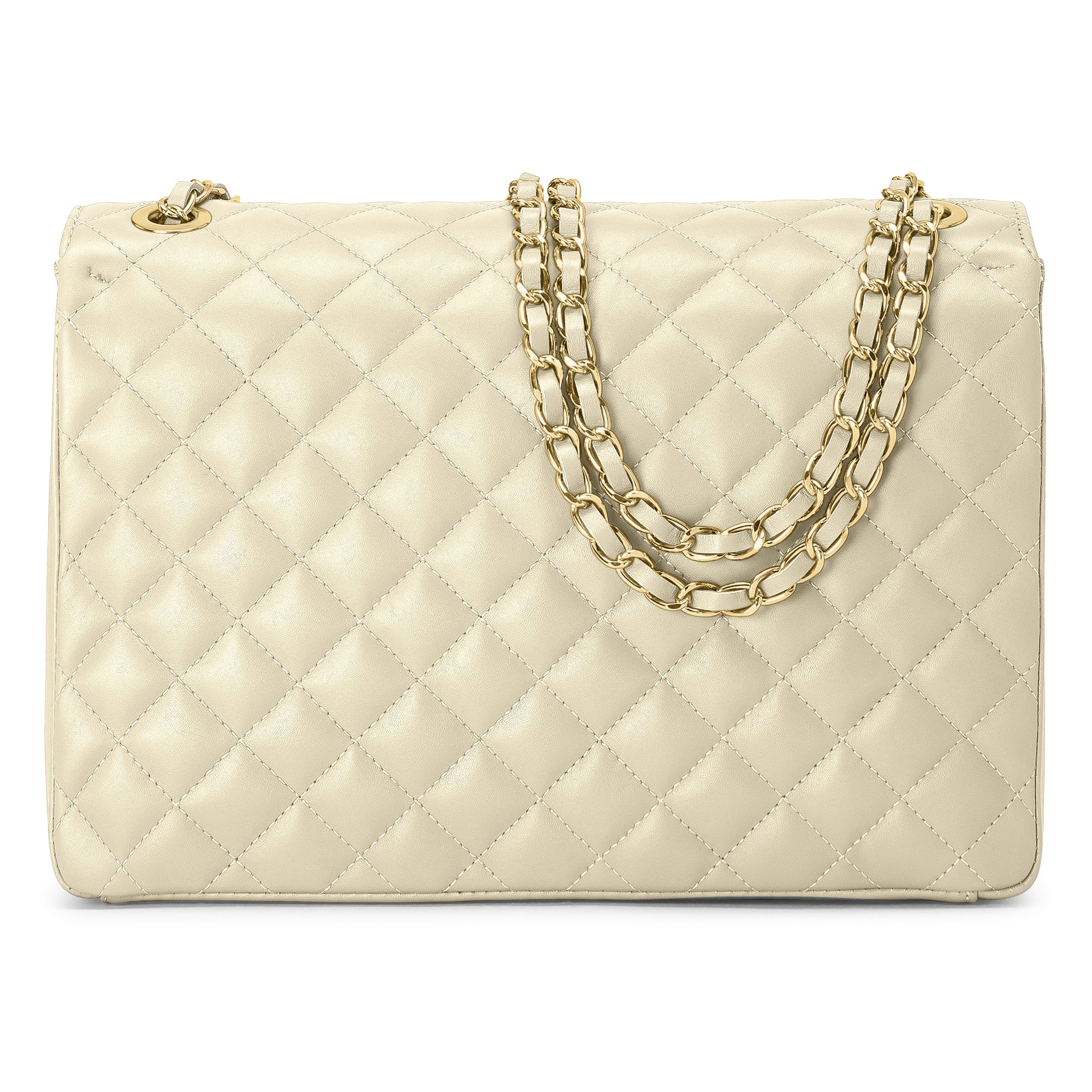 Borsa Donna a Spalla e Tracolla, In Vera Pelle Trapuntata, Made in Italy, Modello Vivienne
