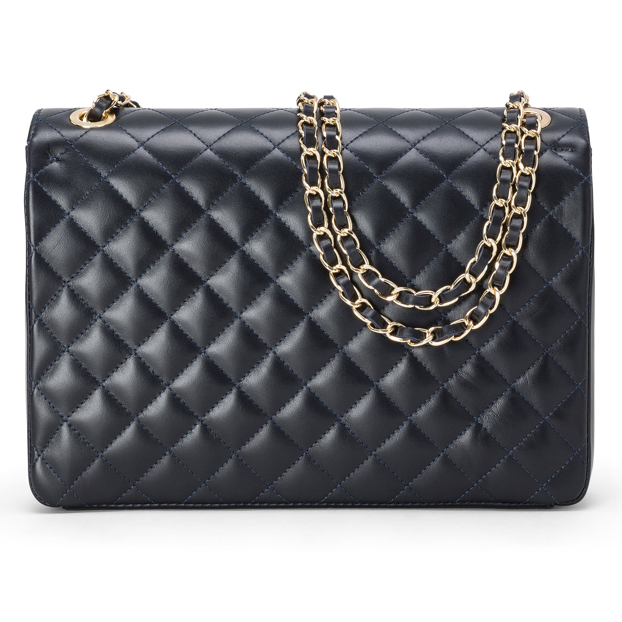 Borsa Donna a Spalla e Tracolla, In Vera Pelle Trapuntata, Made in Italy, Modello Vivienne