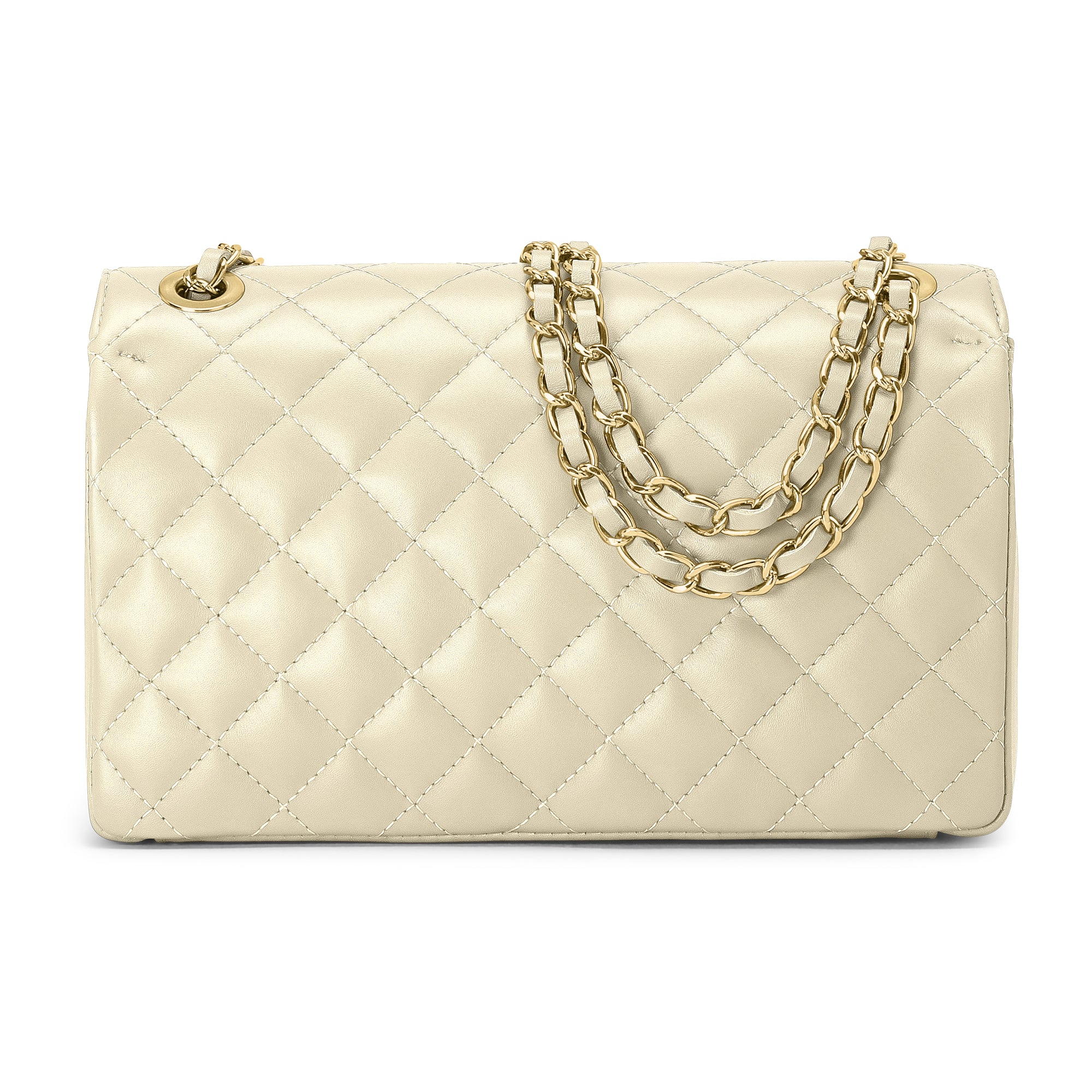 Borsa Donna a Spalla e Tracolla, In Vera Pelle Trapuntata, Made in Italy, Modello Charlotte