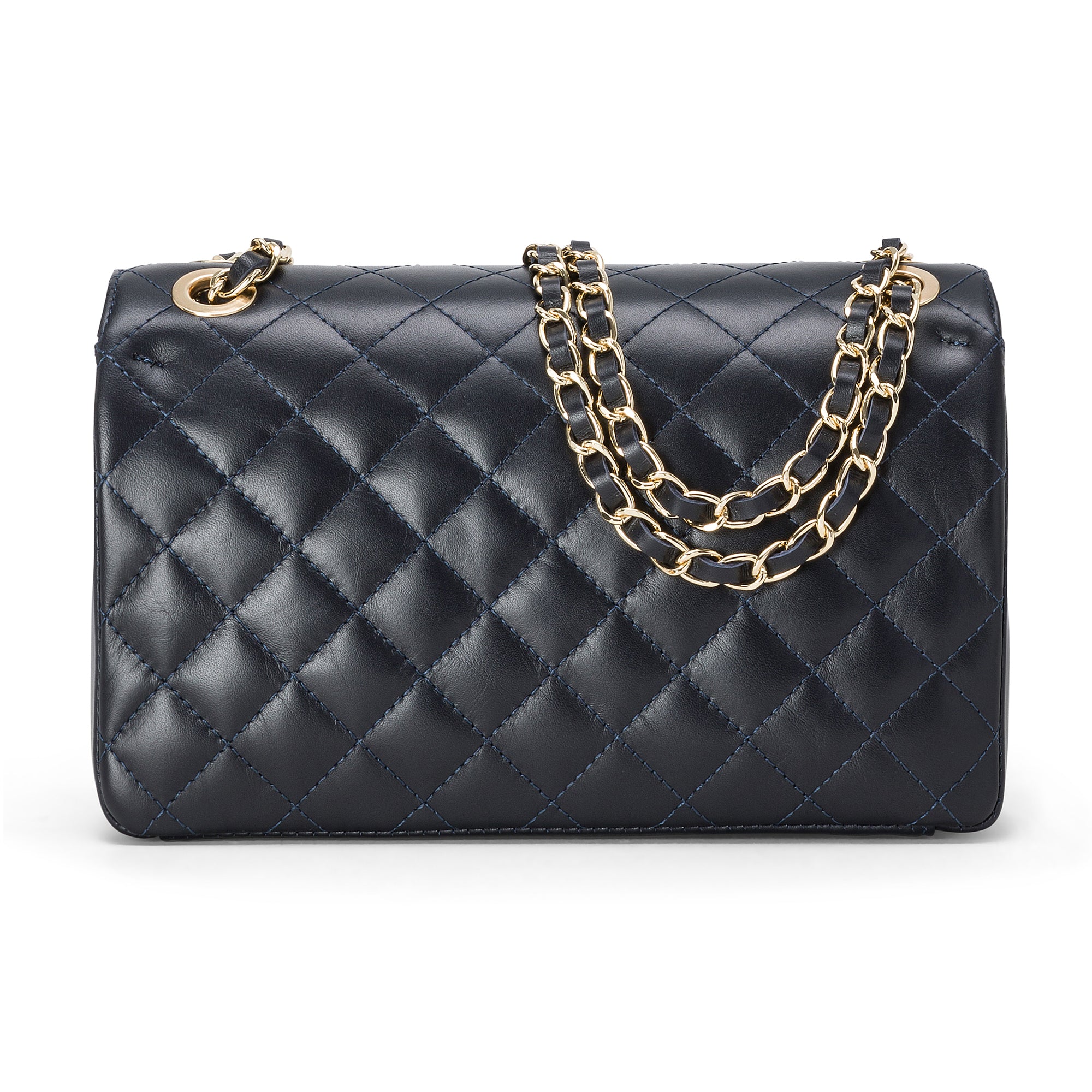 Borsa Donna a Spalla e Tracolla, In Vera Pelle Trapuntata, Made in Italy, Modello Charlotte