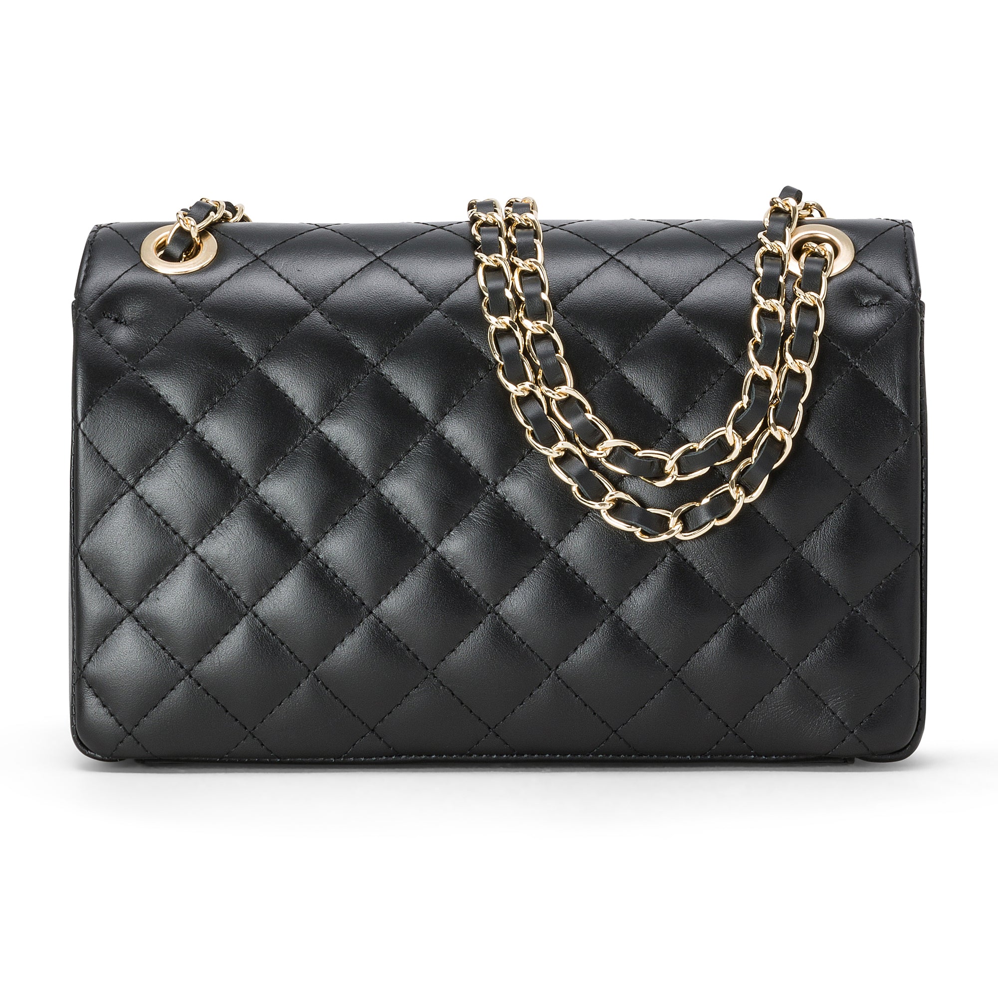 Borsa Donna a Spalla e Tracolla, In Vera Pelle Trapuntata, Made in Italy, Modello Charlotte