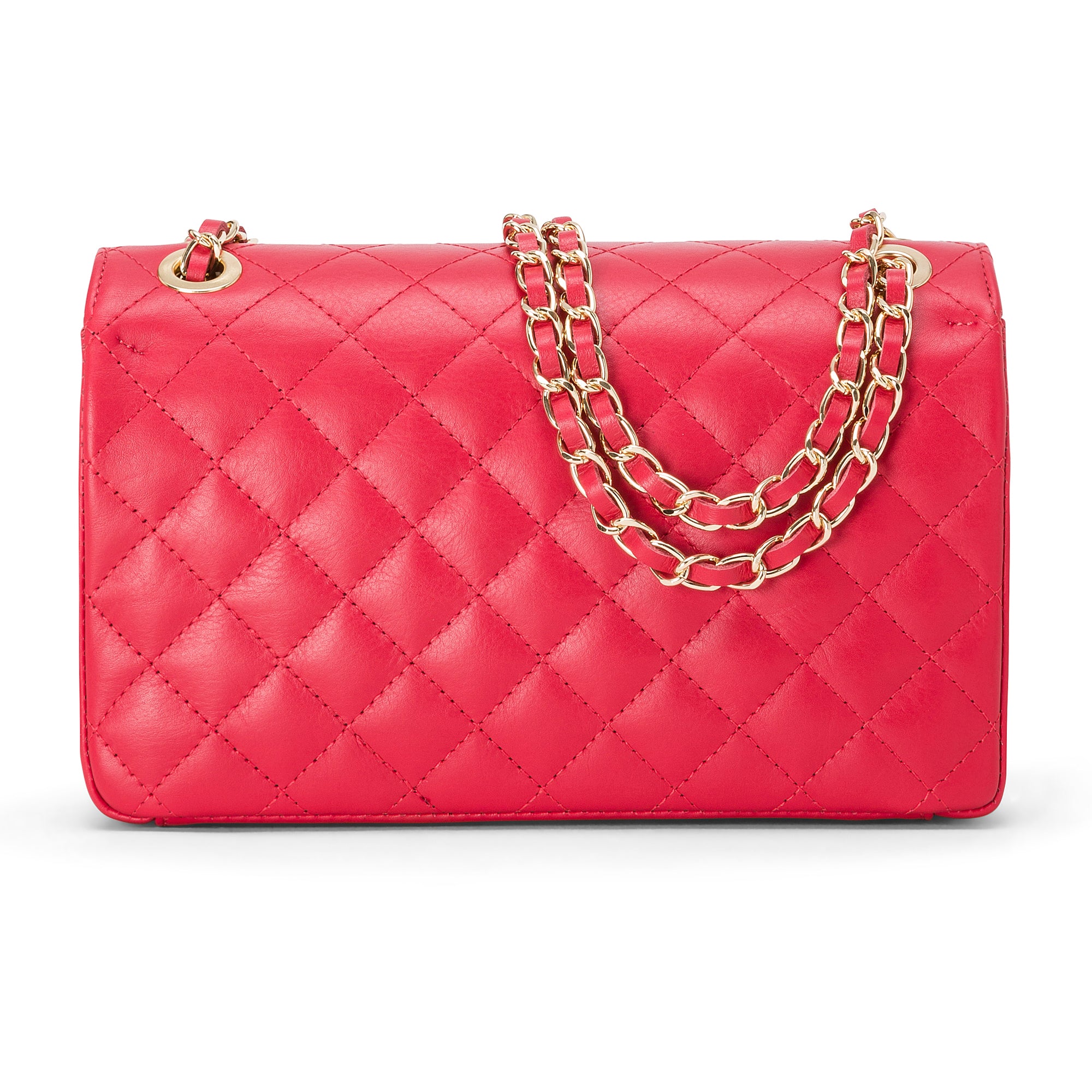 Borsa Donna a Spalla e Tracolla, In Vera Pelle Trapuntata, Made in Italy, Modello Charlotte