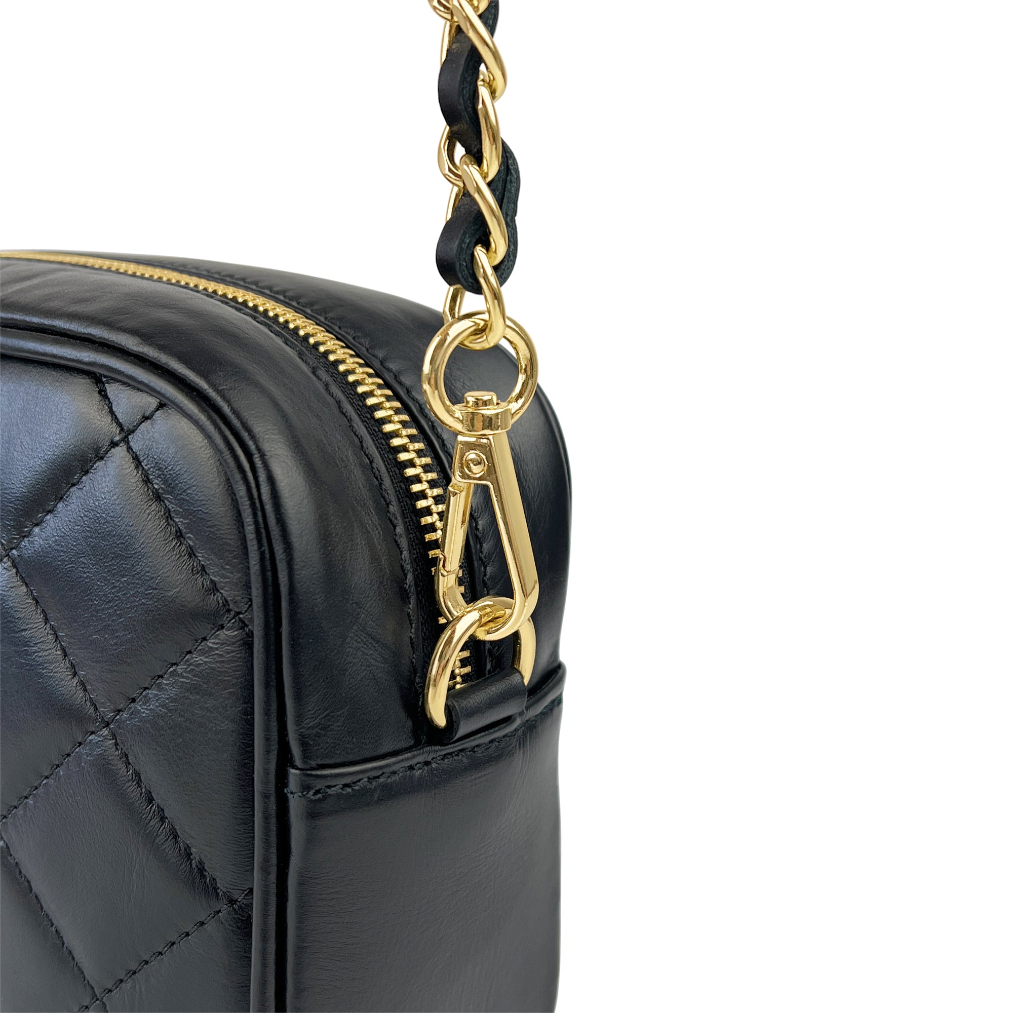 Borsa Donna a Tracolla, In Vera Pelle Trapuntata, Made in Italy, Modello Nora