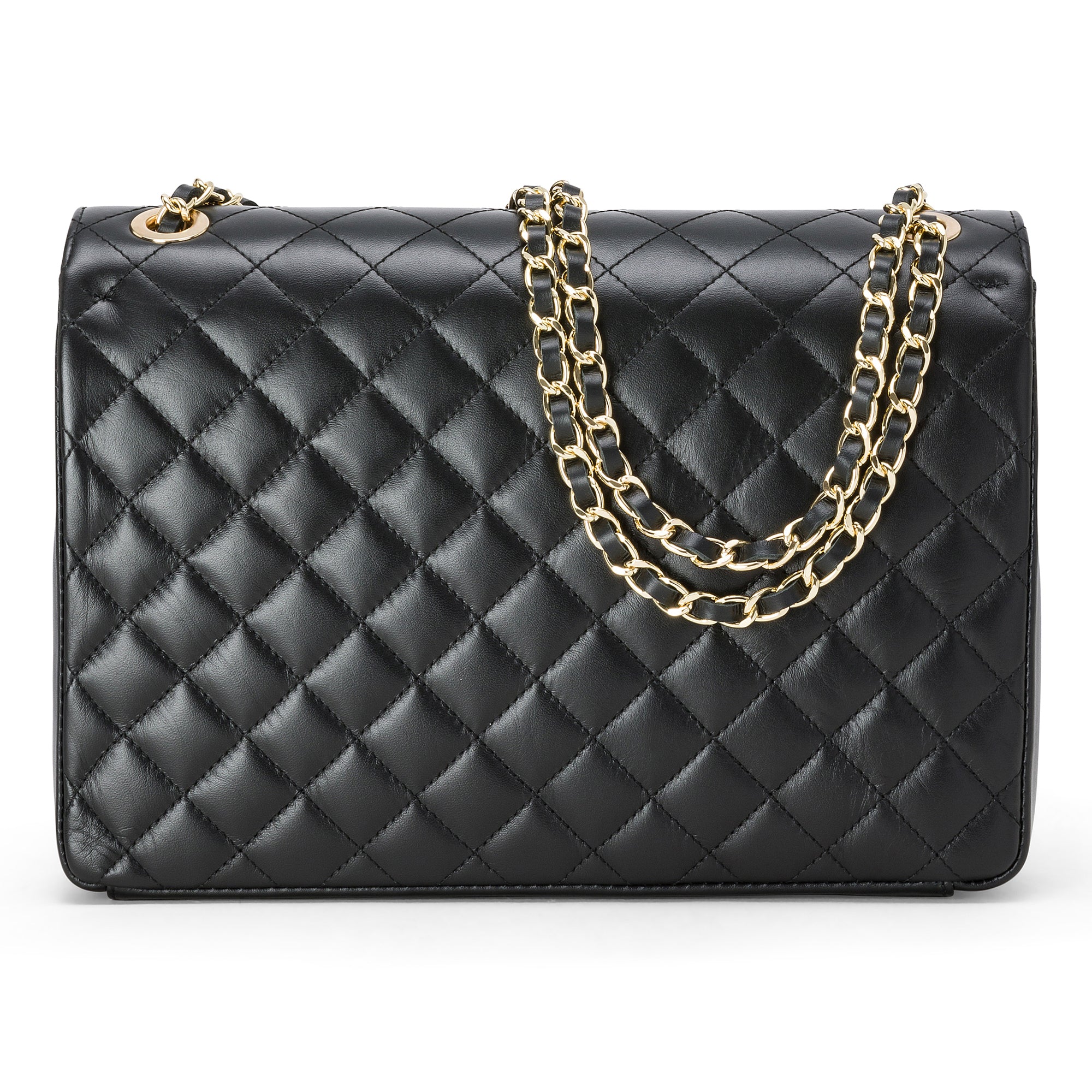 Borsa Donna a Spalla e Tracolla, In Vera Pelle Trapuntata, Made in Italy, Modello Vivienne