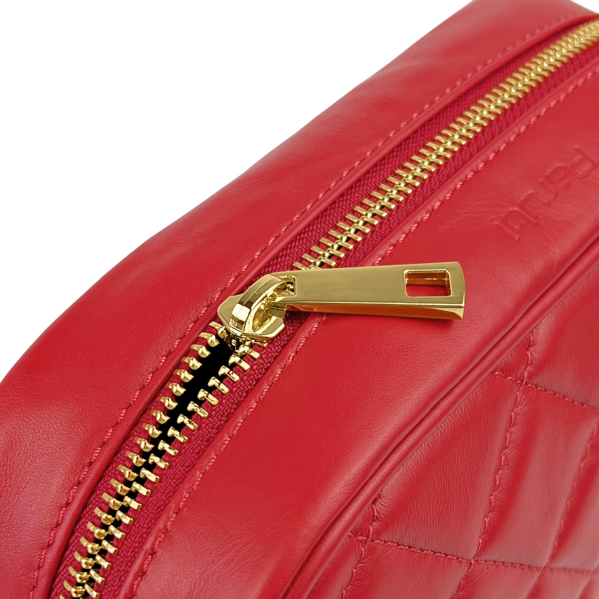 Borsa Donna a Tracolla Trapuntata Rossa, In Vera Pelle, Made in Italy, Nora