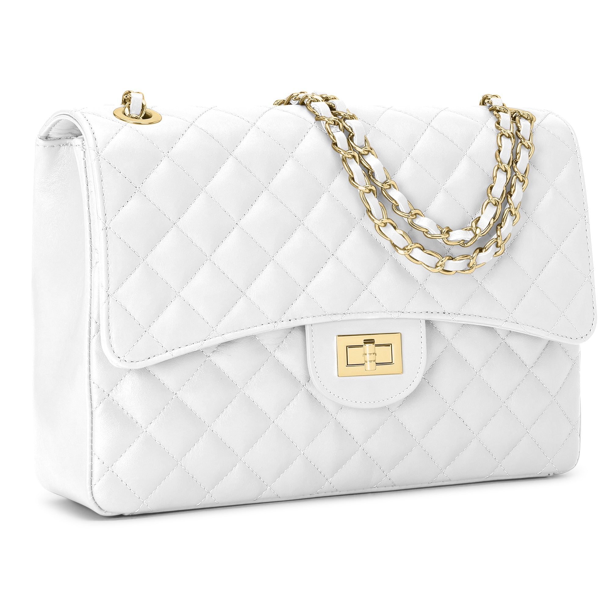 Borsa Donna a Spalla e Tracolla, In Vera Pelle Trapuntata, Made in Italy, Modello Vivienne