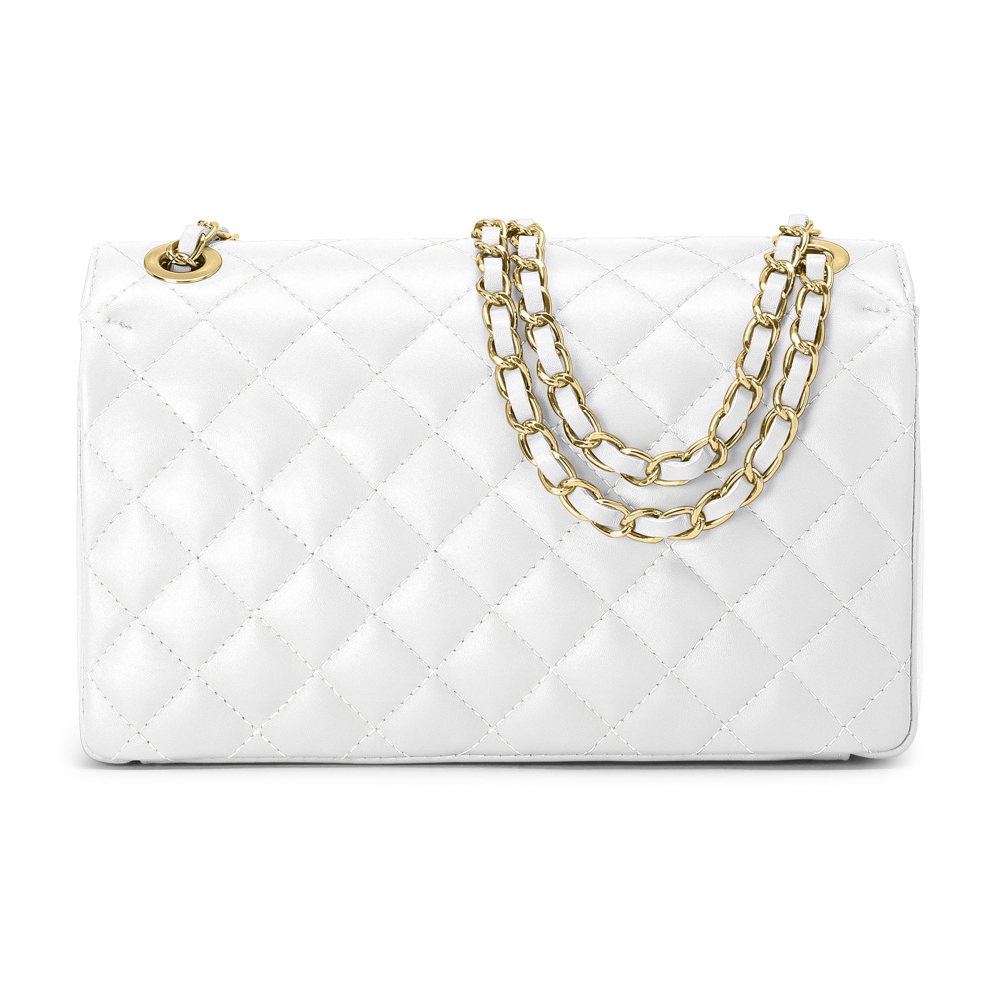 Borsa Donna a Spalla e Tracolla, In Vera Pelle Trapuntata, Made in Italy, Modello Charlotte