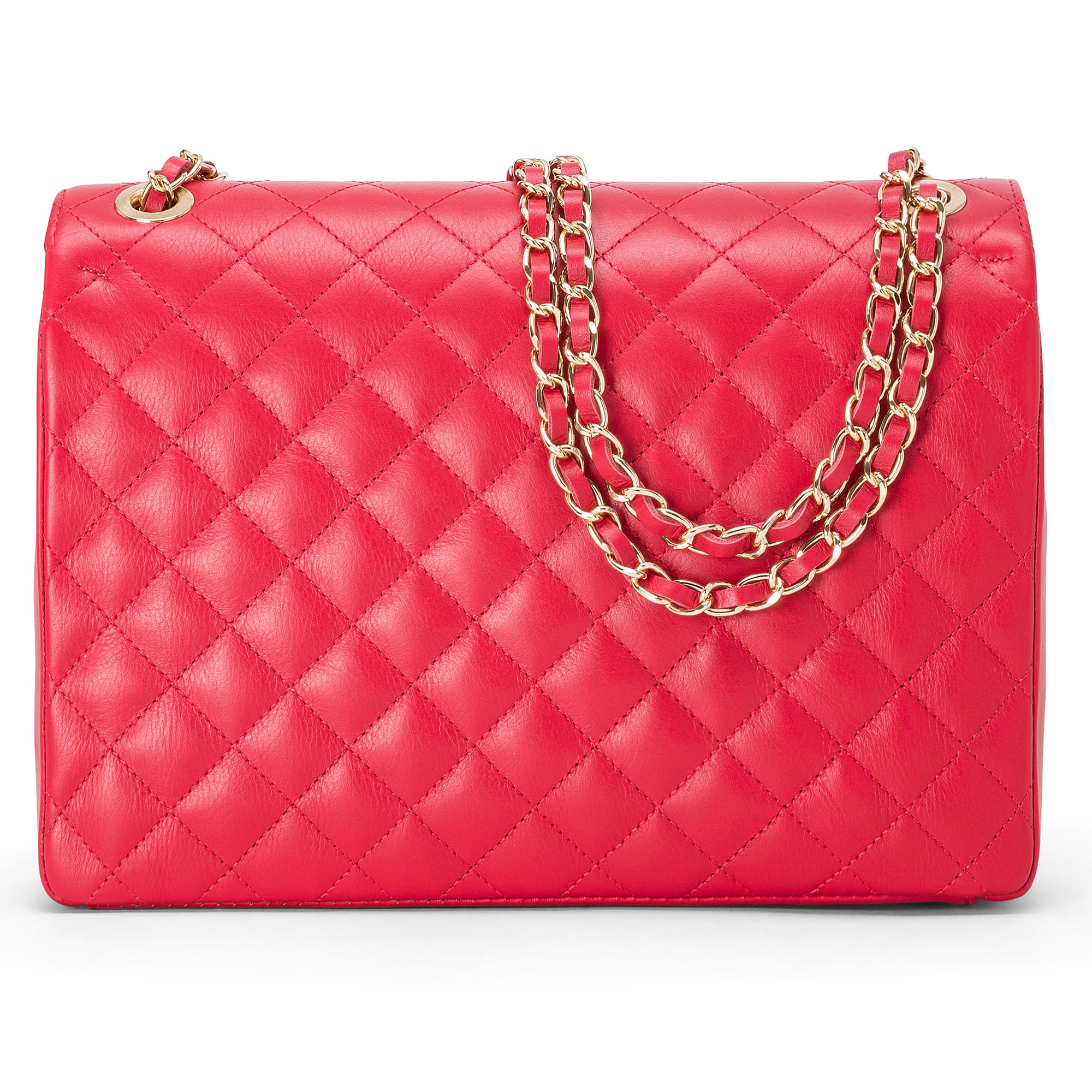 Borsa Donna a Spalla e Tracolla, In Vera Pelle Trapuntata, Made in Italy, Modello Vivienne