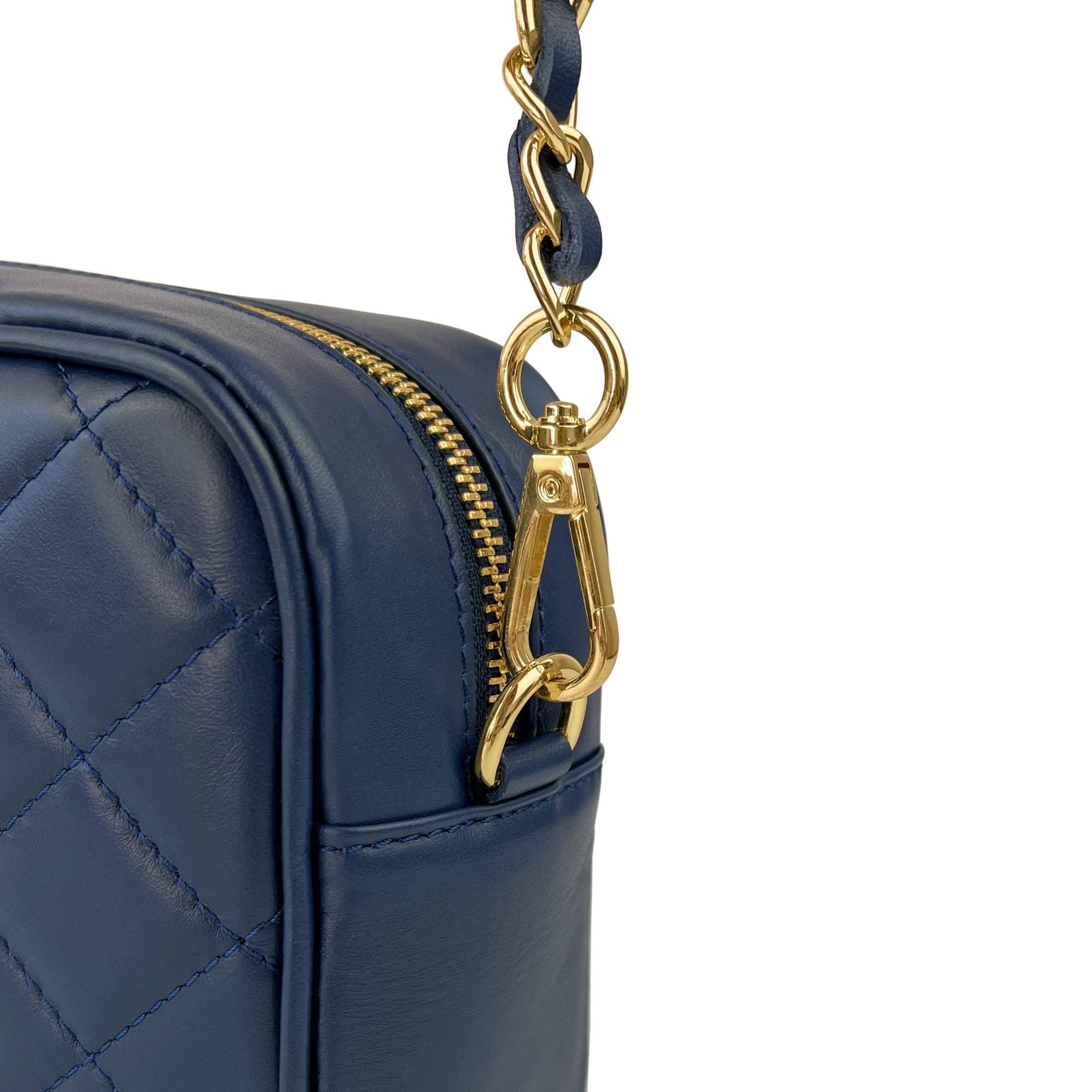 Borsa Donna a Tracolla, In Vera Pelle Trapuntata, Made in Italy, Modello Nora