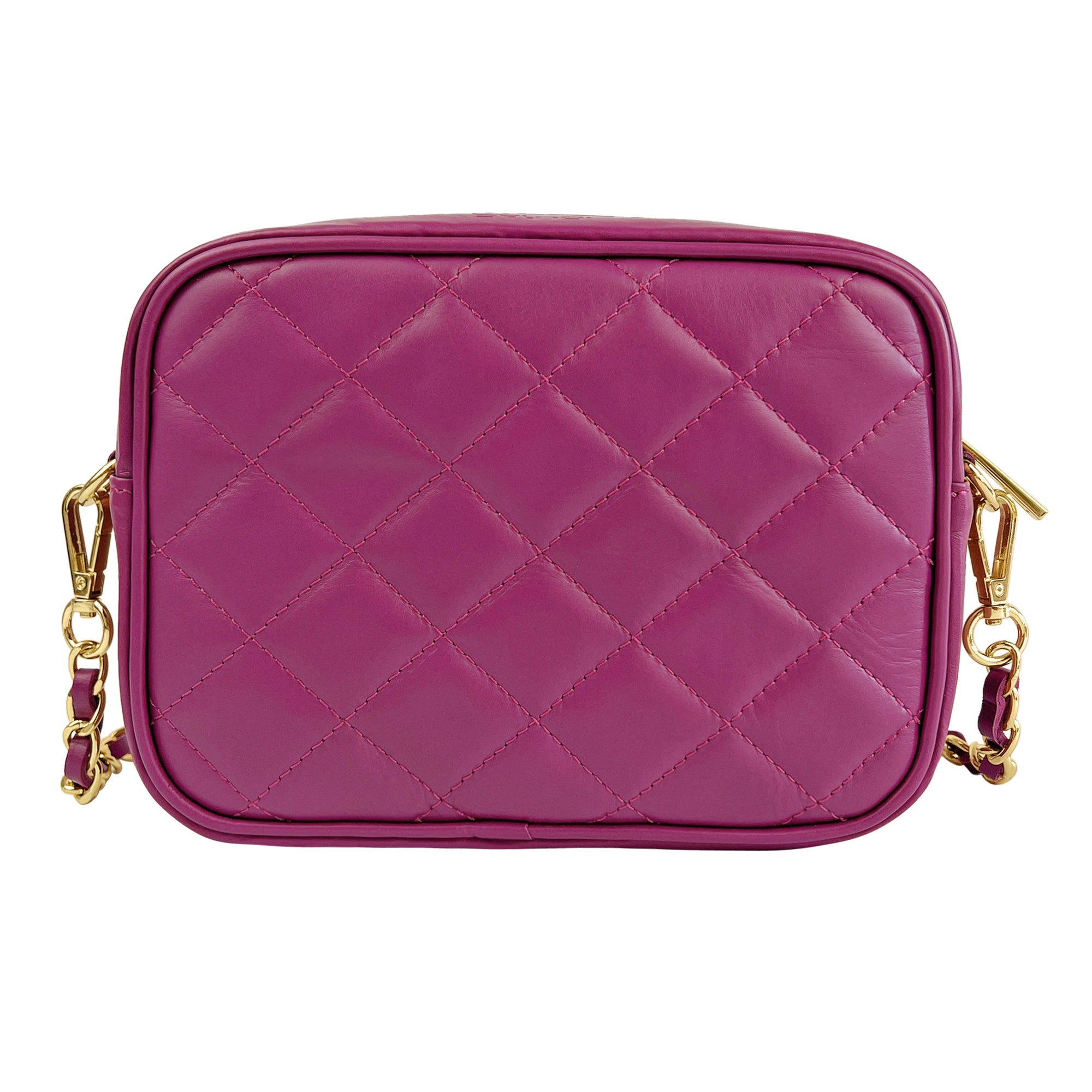 Borsa Donna a Tracolla, In Vera Pelle Trapuntata, Made in Italy, Modello Nora