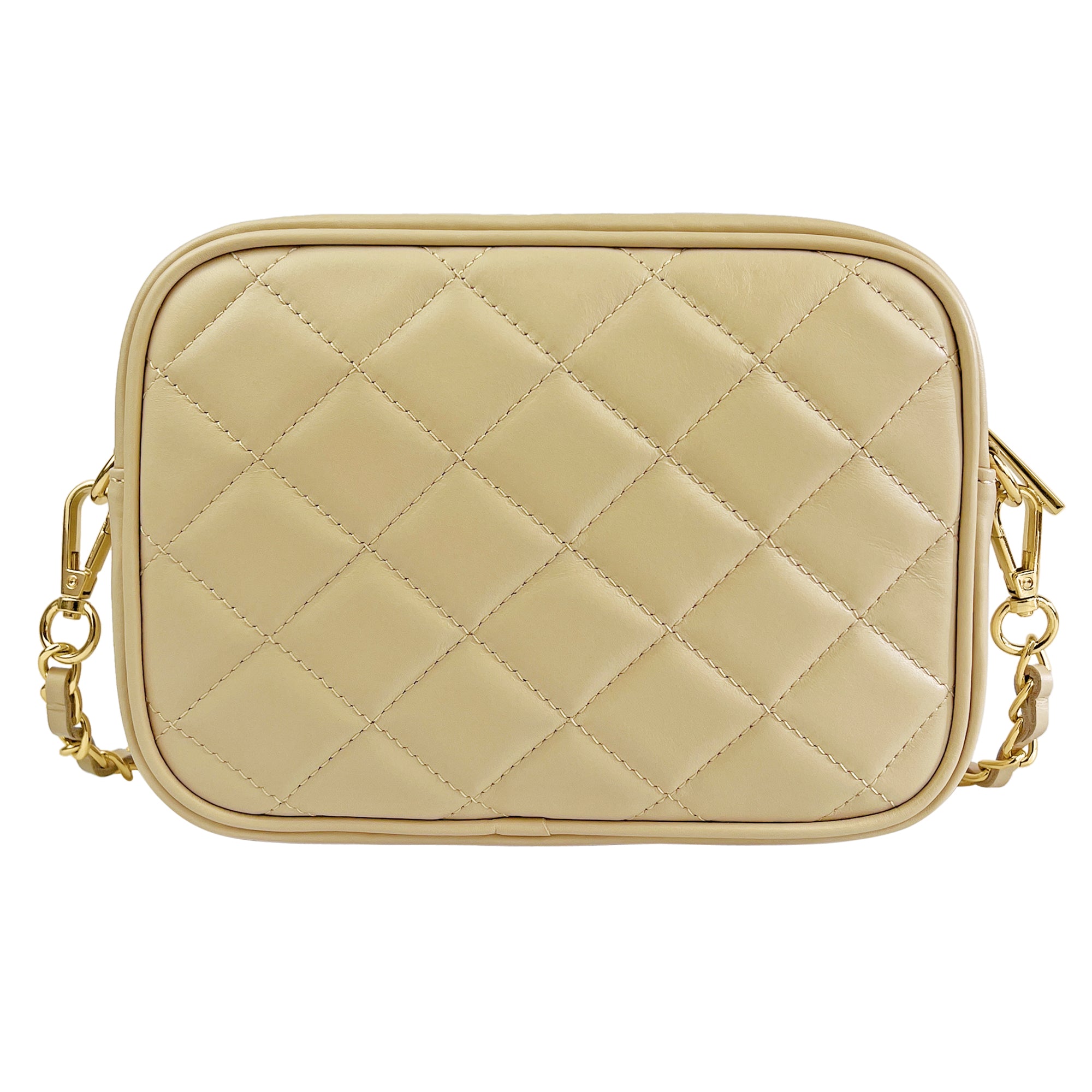 Borsa Donna a Tracolla, In Vera Pelle Trapuntata, Made in Italy, Modello Nora