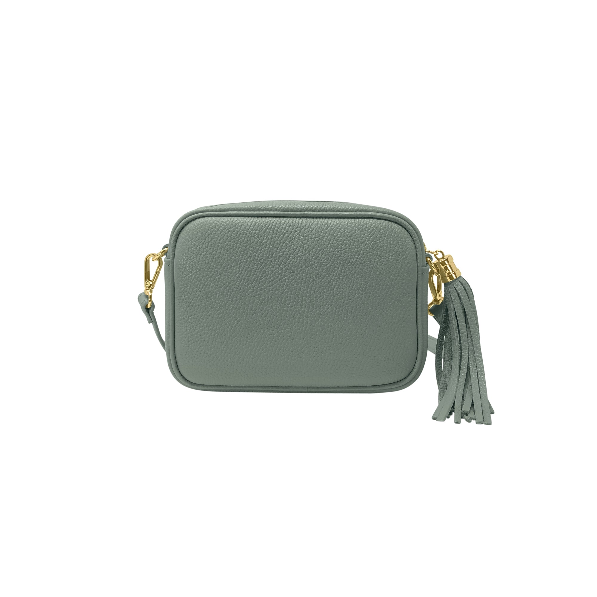 Borsa Donna a Tracolla Grigio Azzurro, In Vera Pelle, Made in Italy, Anastasia