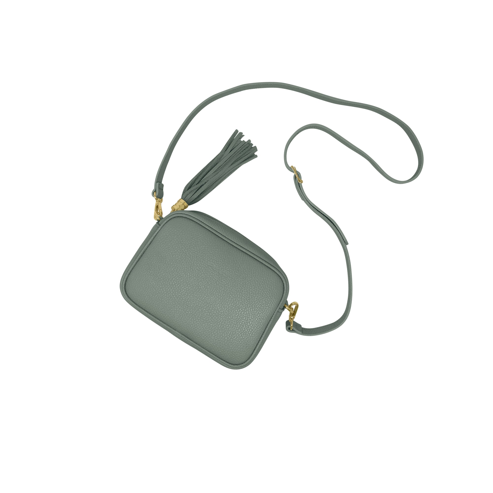 Borsa Donna a Tracolla Grigio Azzurro, In Vera Pelle, Made in Italy, Anastasia
