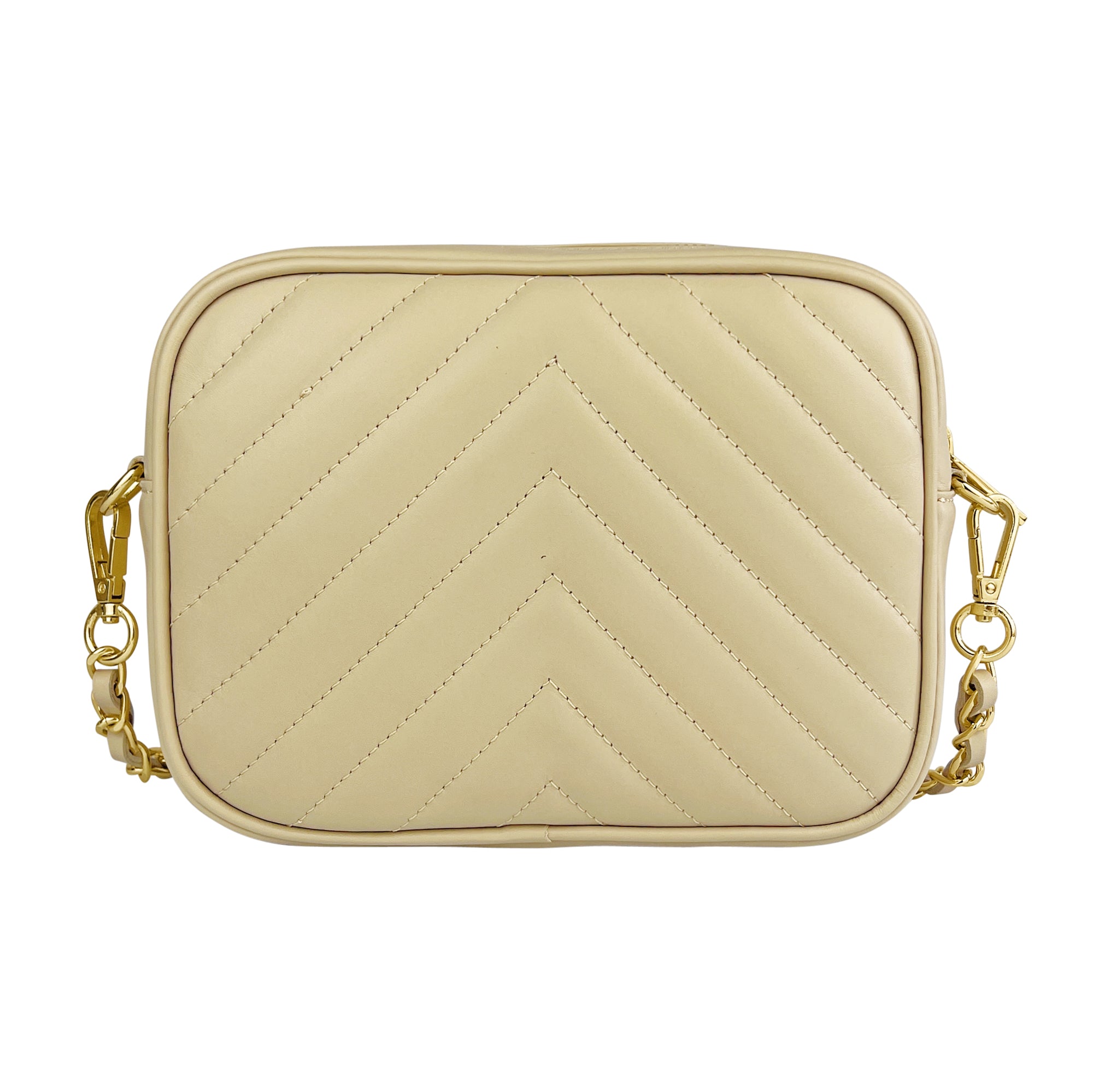 Borsa Donna a Tracolla, In Vera Pelle Trapuntata, Made in Italy, Modello Lola