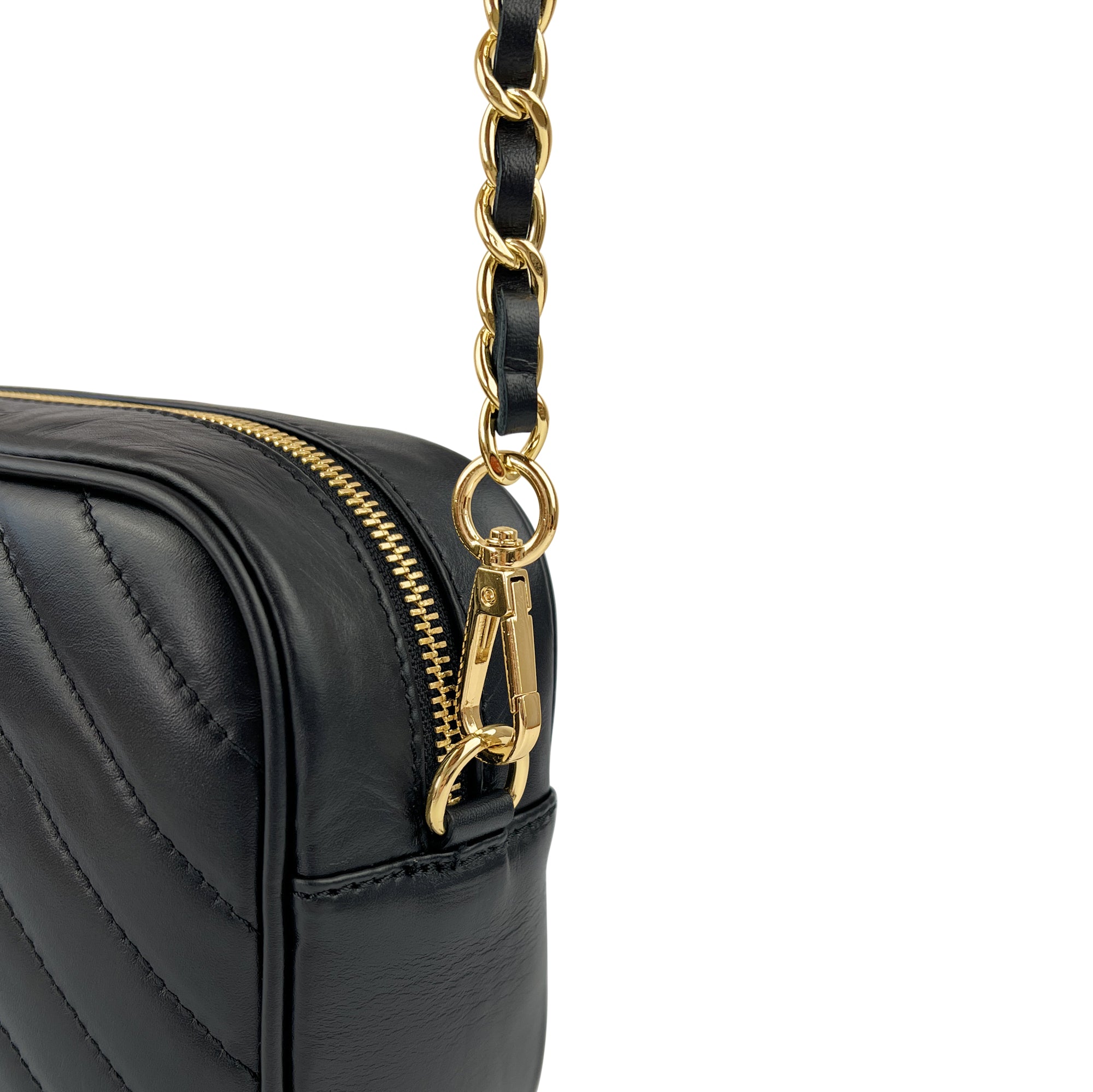 Borsa Donna a Tracolla, In Vera Pelle Trapuntata, Made in Italy, Modello Lola