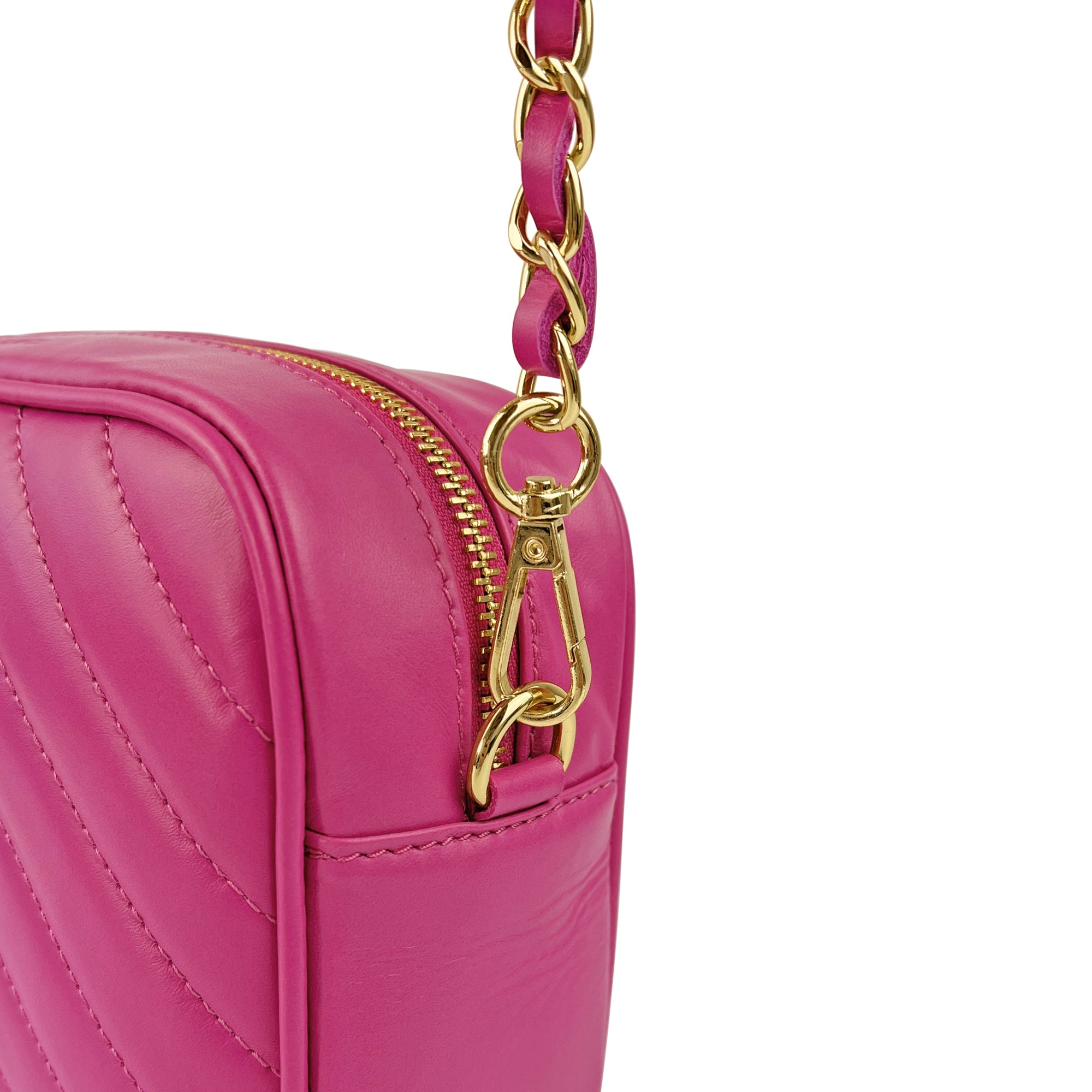 Borsa Donna a Tracolla, In Vera Pelle Trapuntata, Made in Italy, Modello Lola