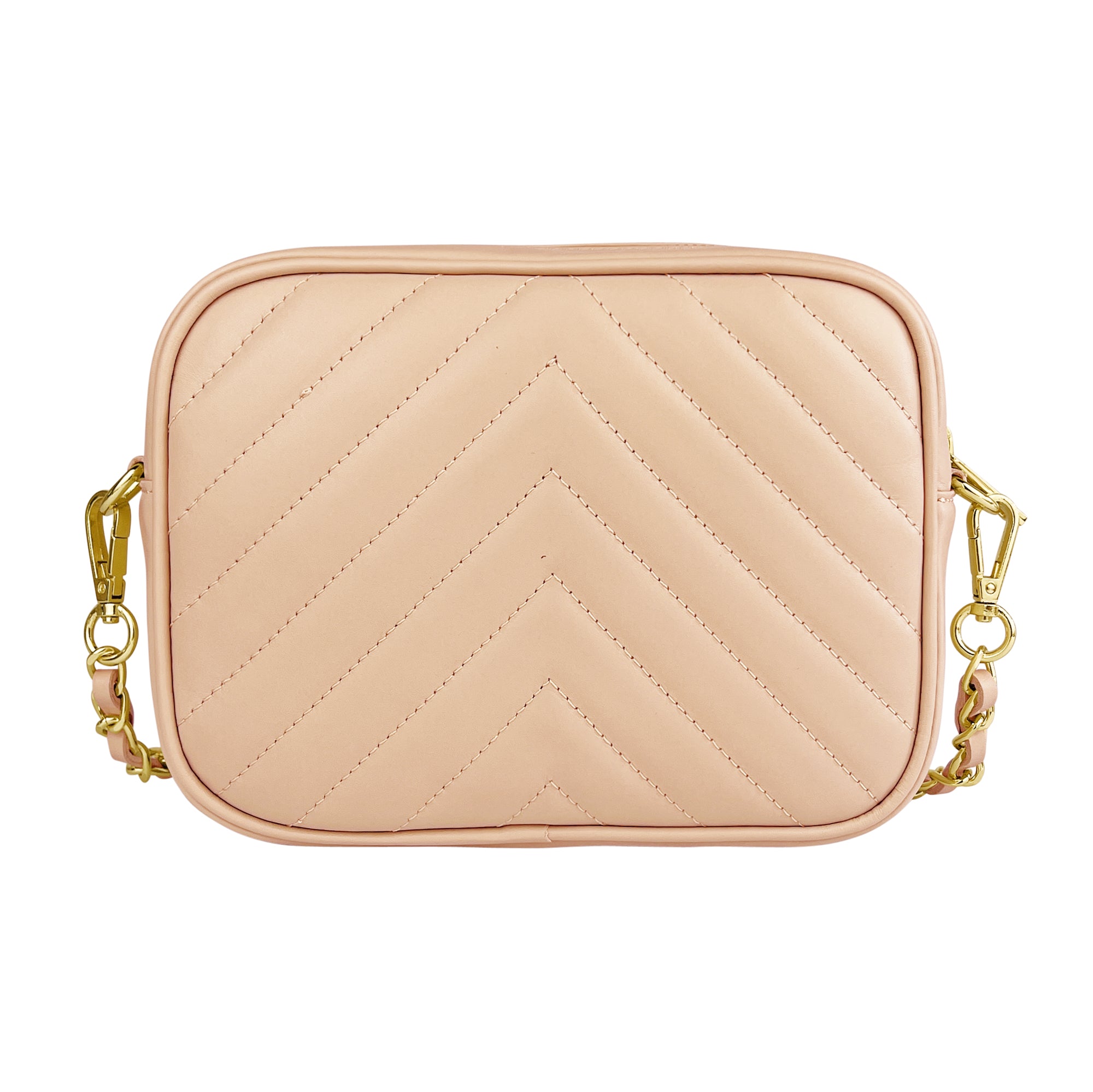 Borsa Donna a Tracolla, In Vera Pelle Trapuntata, Made in Italy, Modello Lola