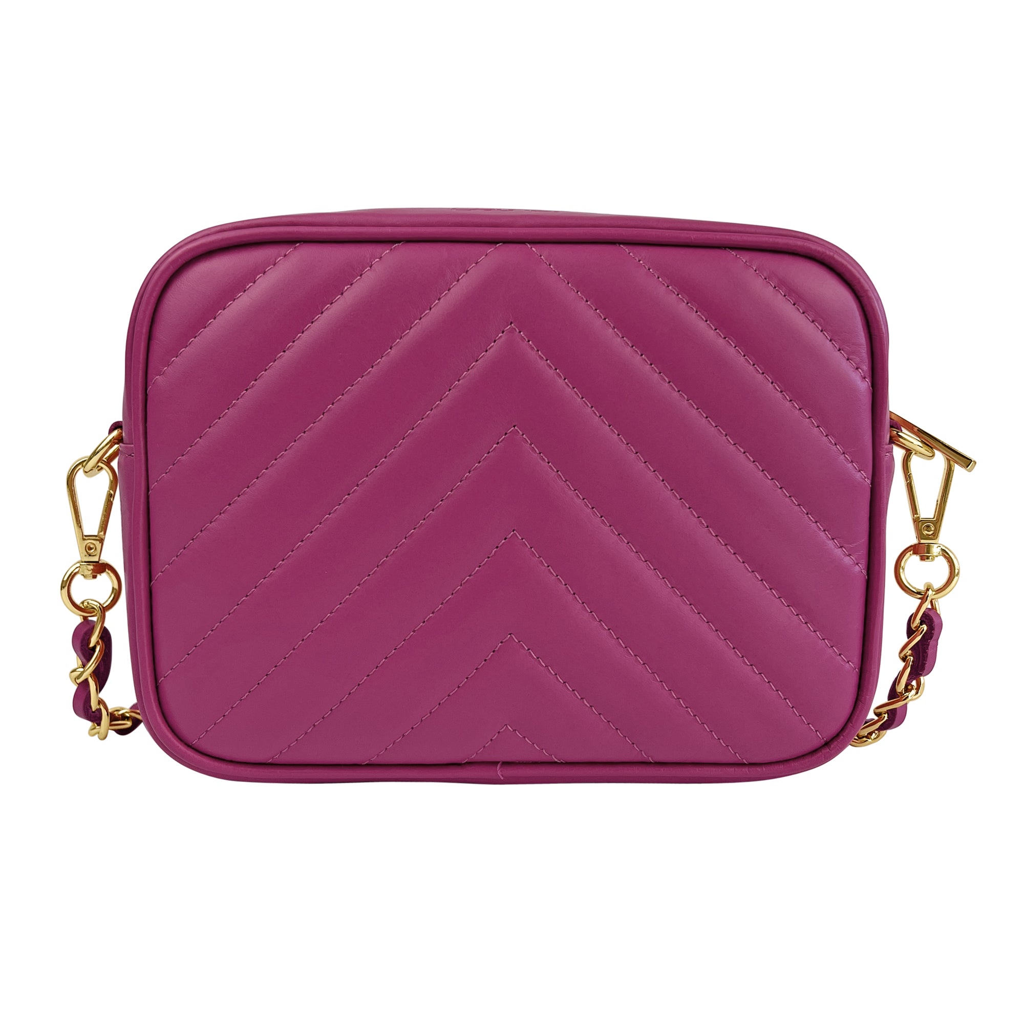 Borsa Donna a Tracolla, In Vera Pelle Trapuntata, Made in Italy, Modello Lola