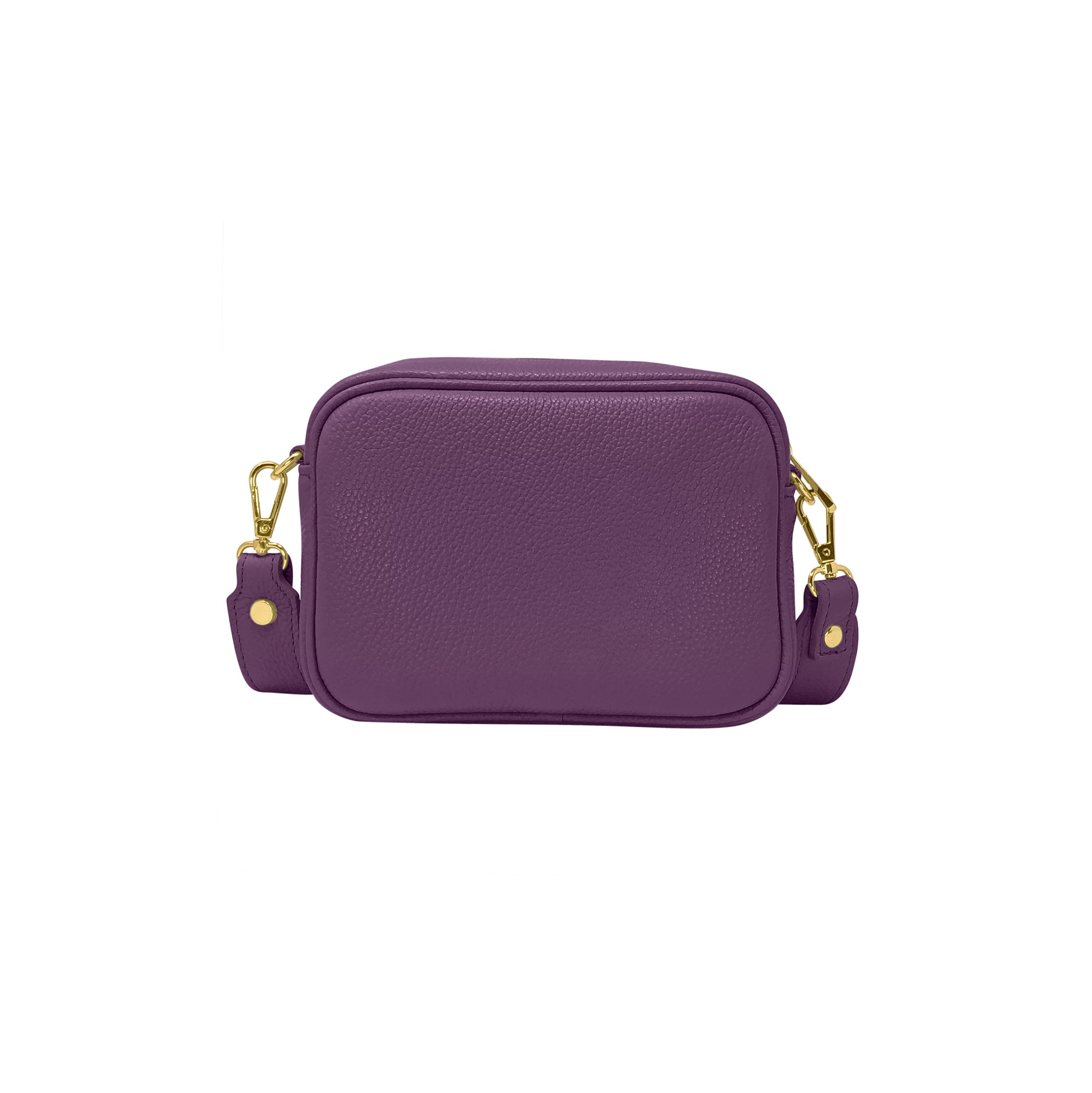 Borsa Donna a Tracolla Viola, In Vera Pelle, Made in Italy, Ginevra