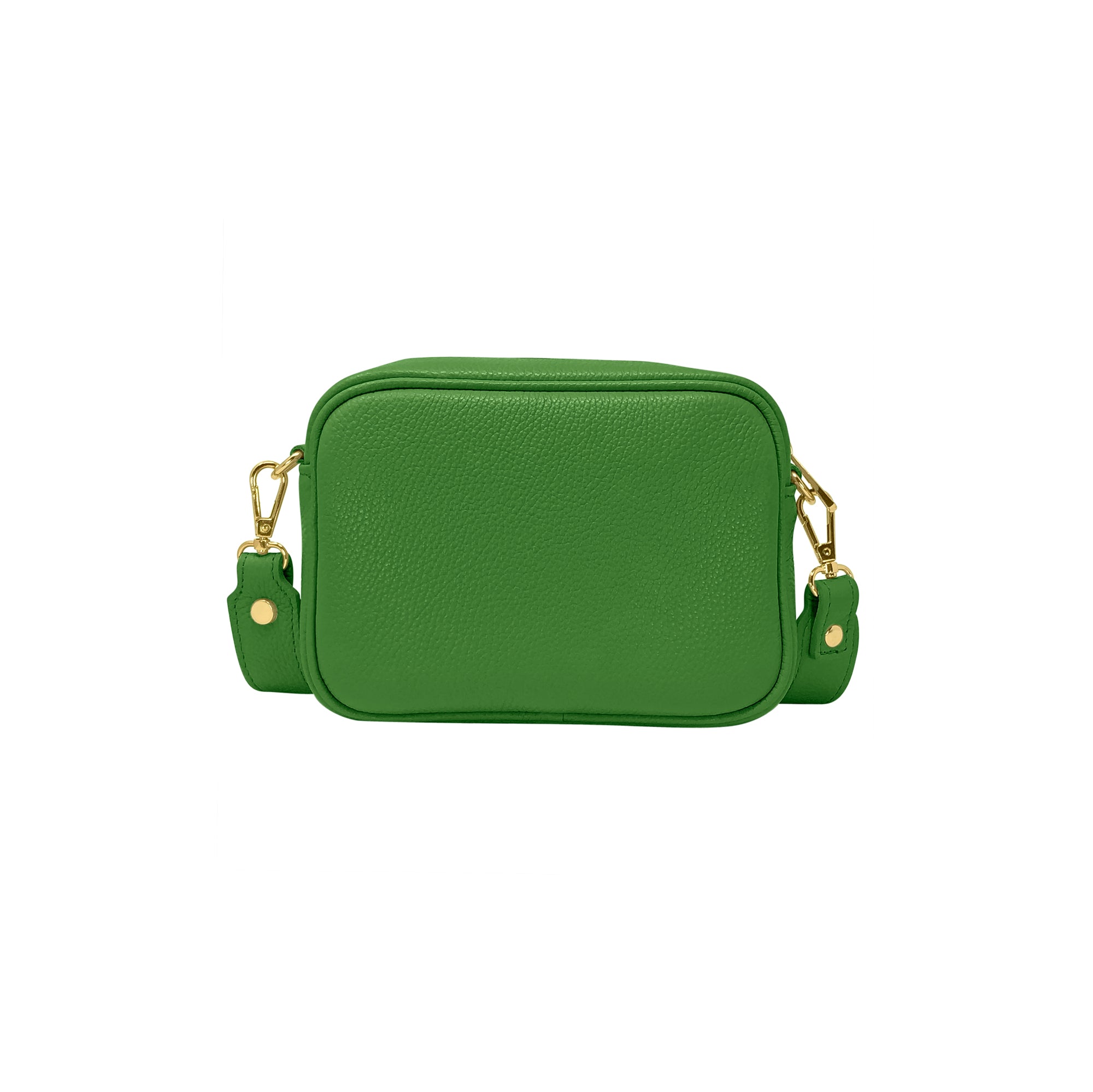 Borsa Donna a Tracolla Verde Brillante, In Vera Pelle, Made in Italy, Ginevra