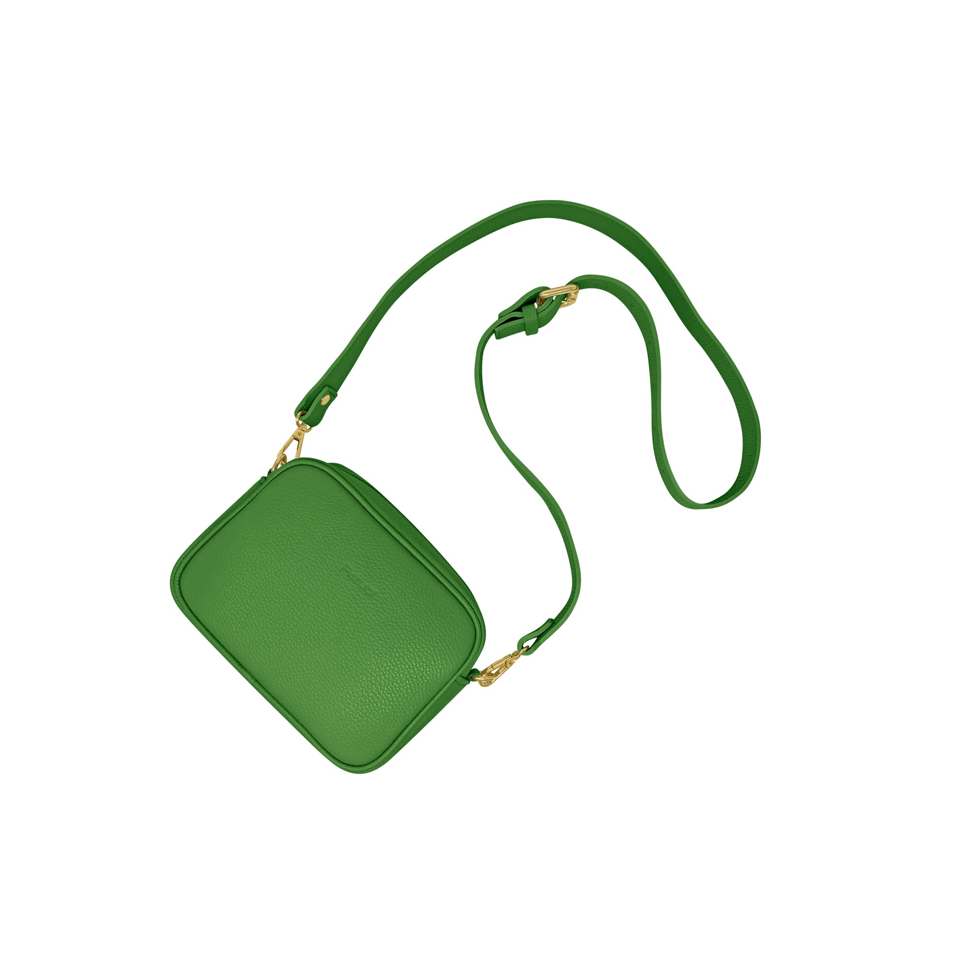Borsa Donna a Tracolla Verde Brillante, In Vera Pelle, Made in Italy, Ginevra