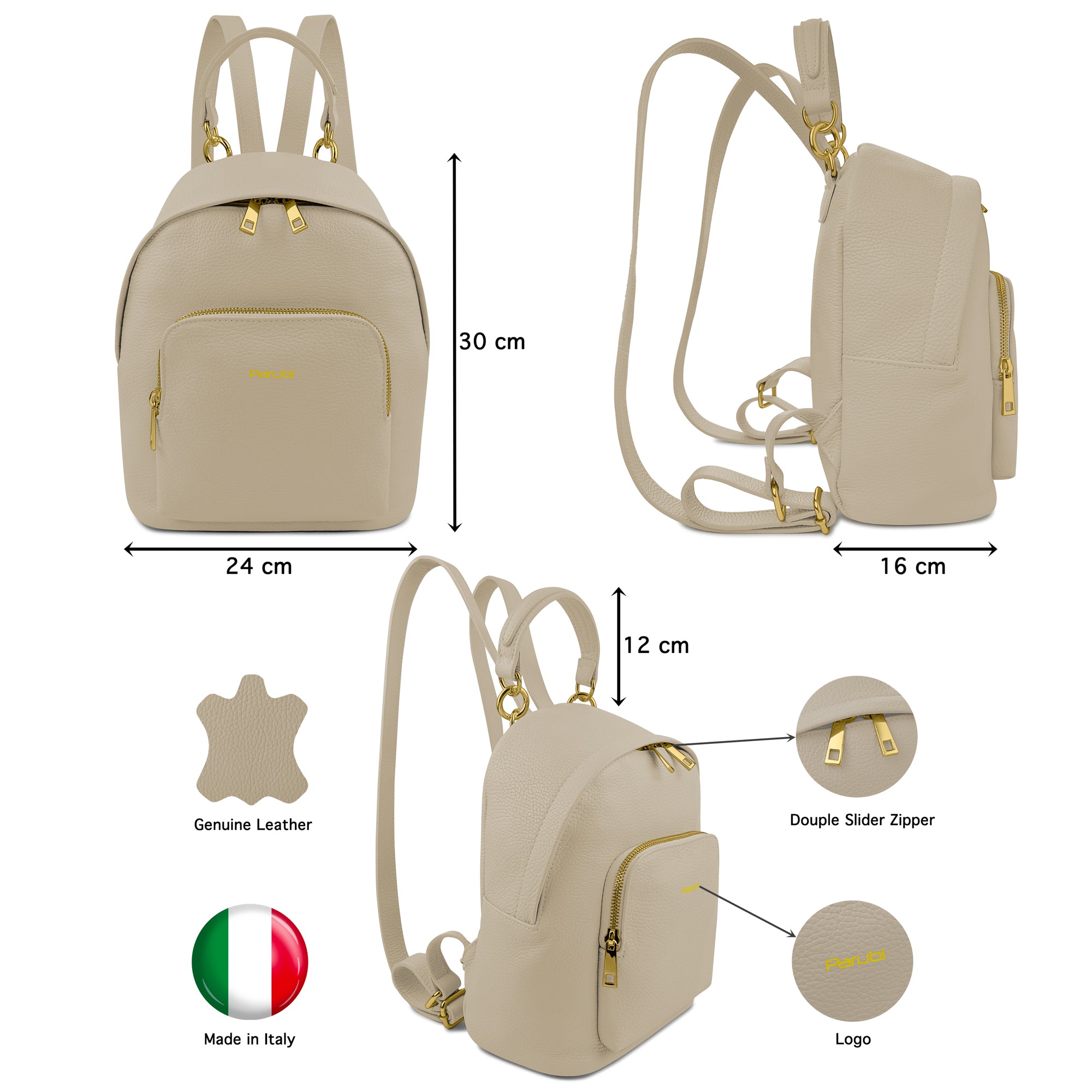 Zaino Donna, In Vera Pelle, Made in Italy, Modello Ines