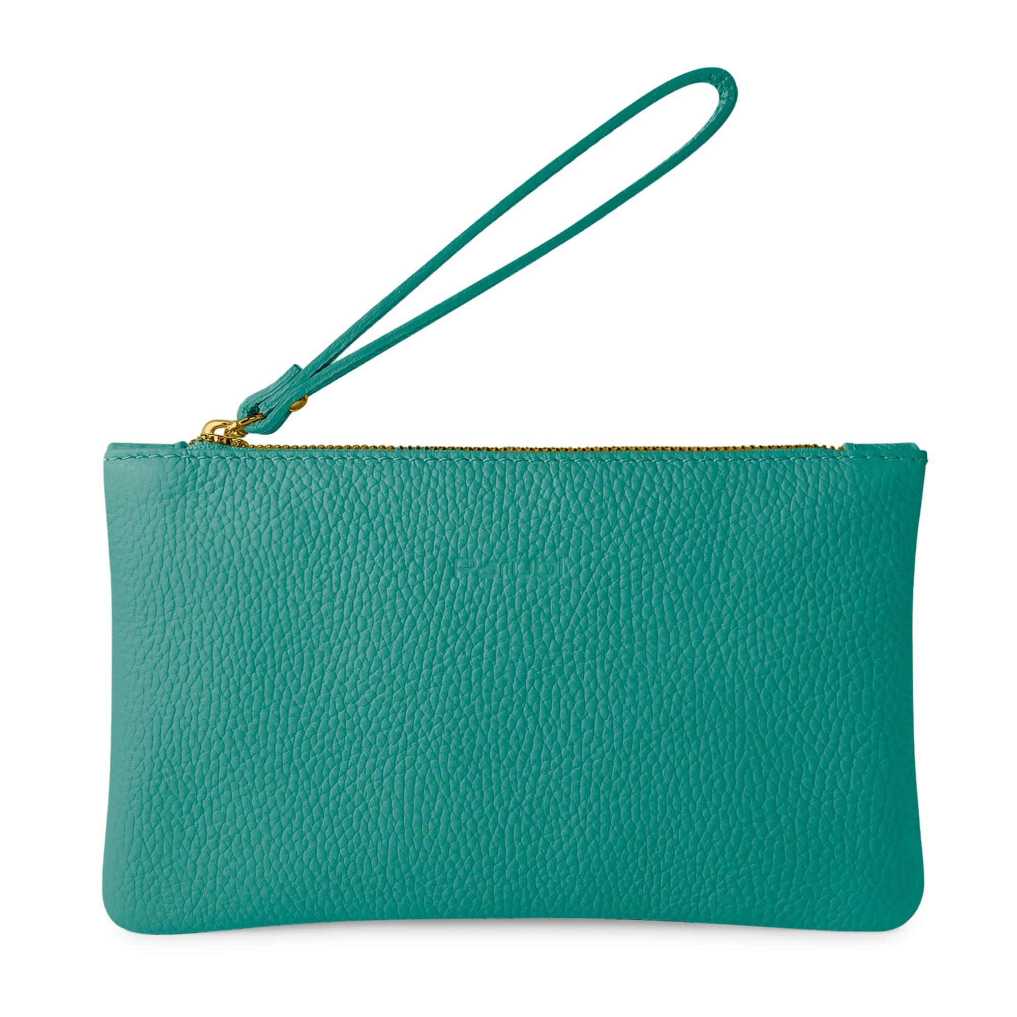 Pochette Donna a Mano, In Vera Pelle, Made in Italy, Modello Aura Turchese