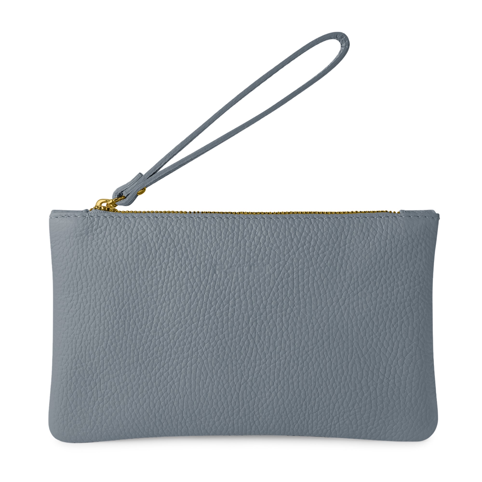 Pochette Donna a Mano, In Vera Pelle, Made in Italy, Modello Aura Avio