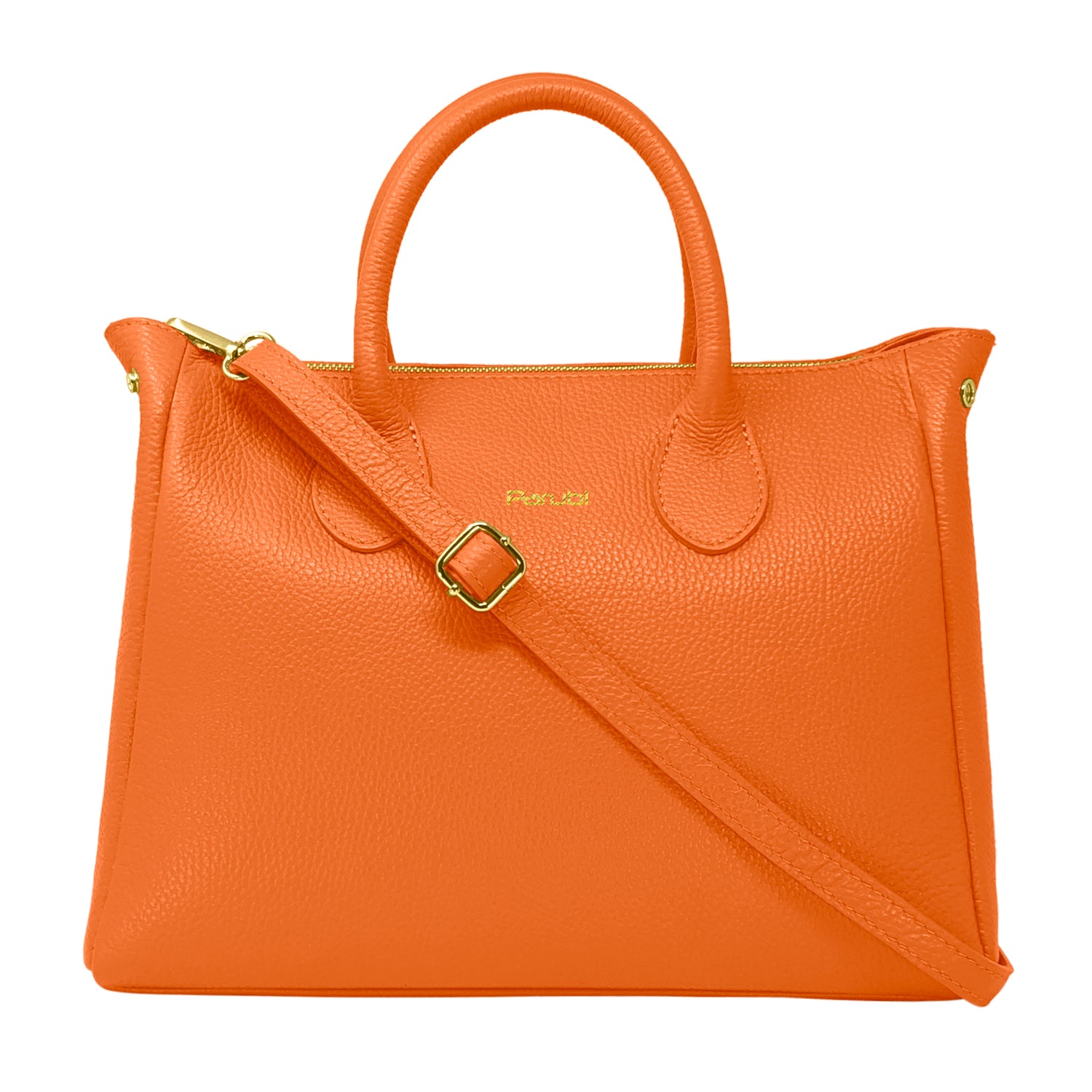 Borsa Donna a Mano con Tracolla, In Vera Pelle Morbida, Made in Italy, Modello Ada