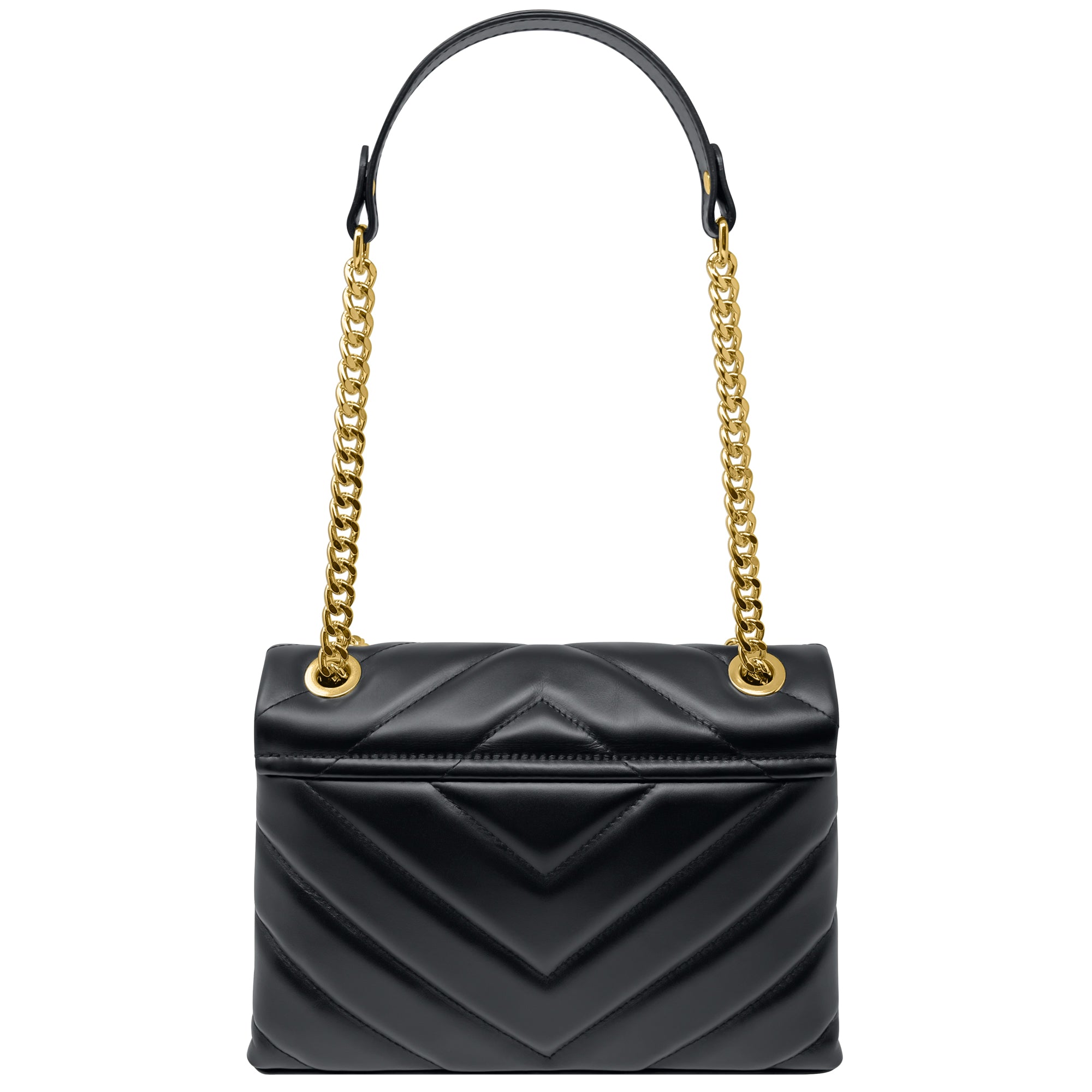 Borsa Donna a Tracolla e Spalla, In Vera Pelle Trapuntata, Made in Italy, Modello Elda