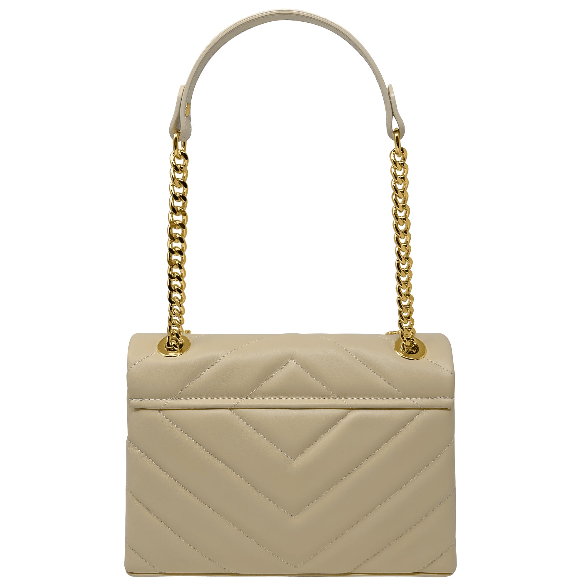 Borsa Donna a Tracolla e Spalla, In Vera Pelle Trapuntata, Made in Italy, Modello Elda