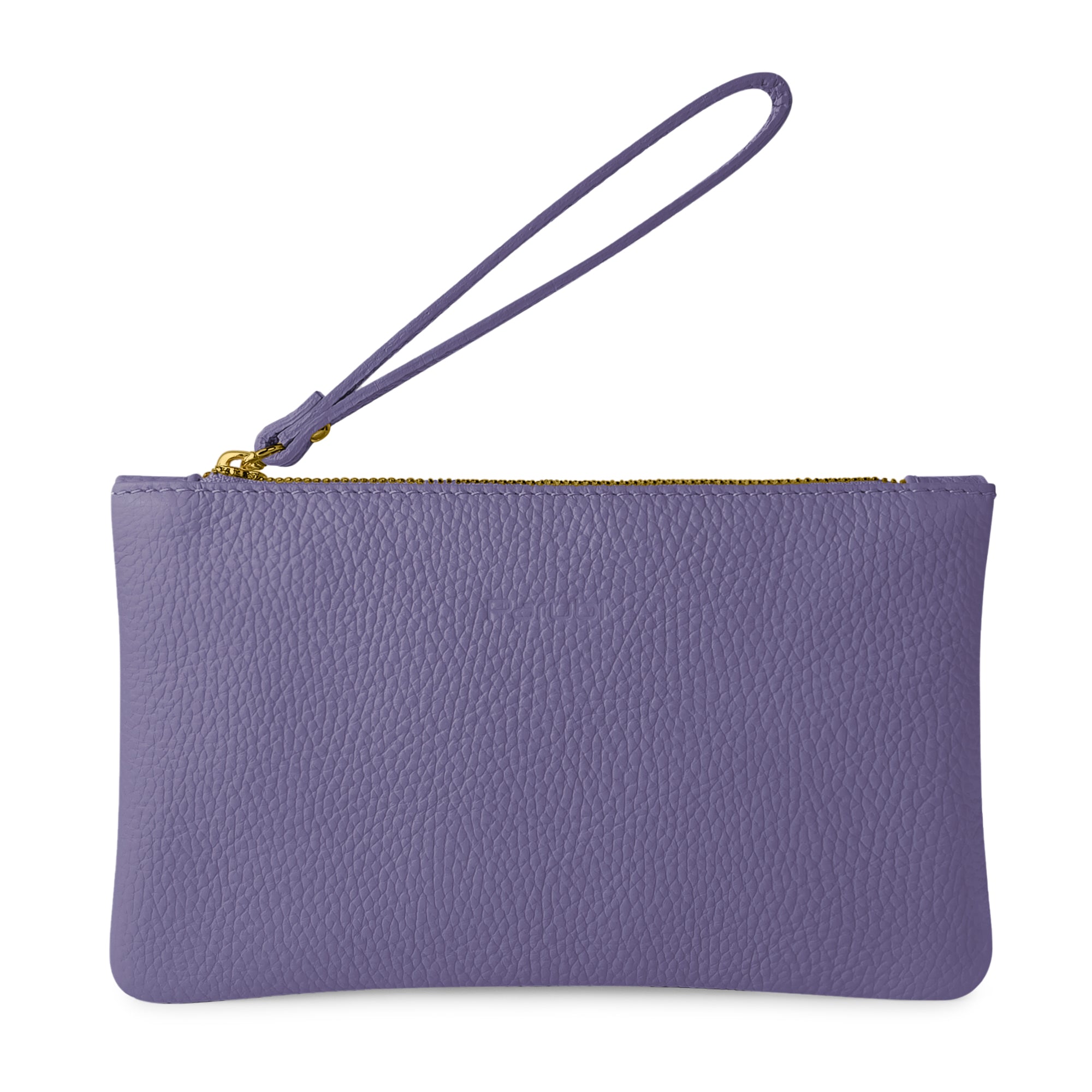 Pochette Donna a Mano, In Vera Pelle, Made in Italy, Modello Aura Blu Fiordaliso