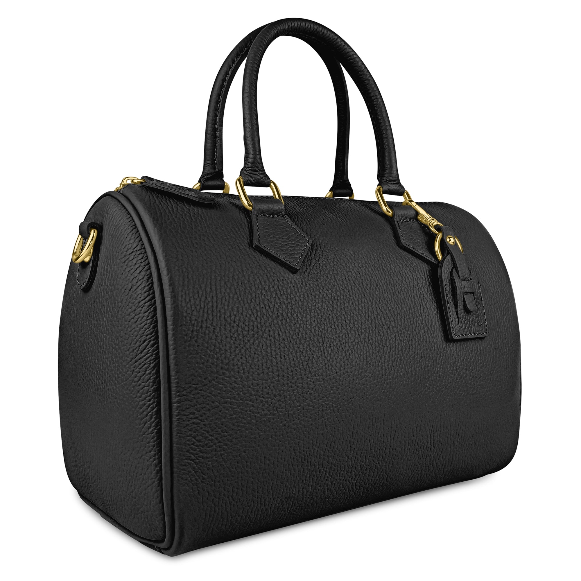 Borsa Bauletto Donna a Mano con Tracolla, In Vera Pelle, Made in Italy, Modello Olimpia