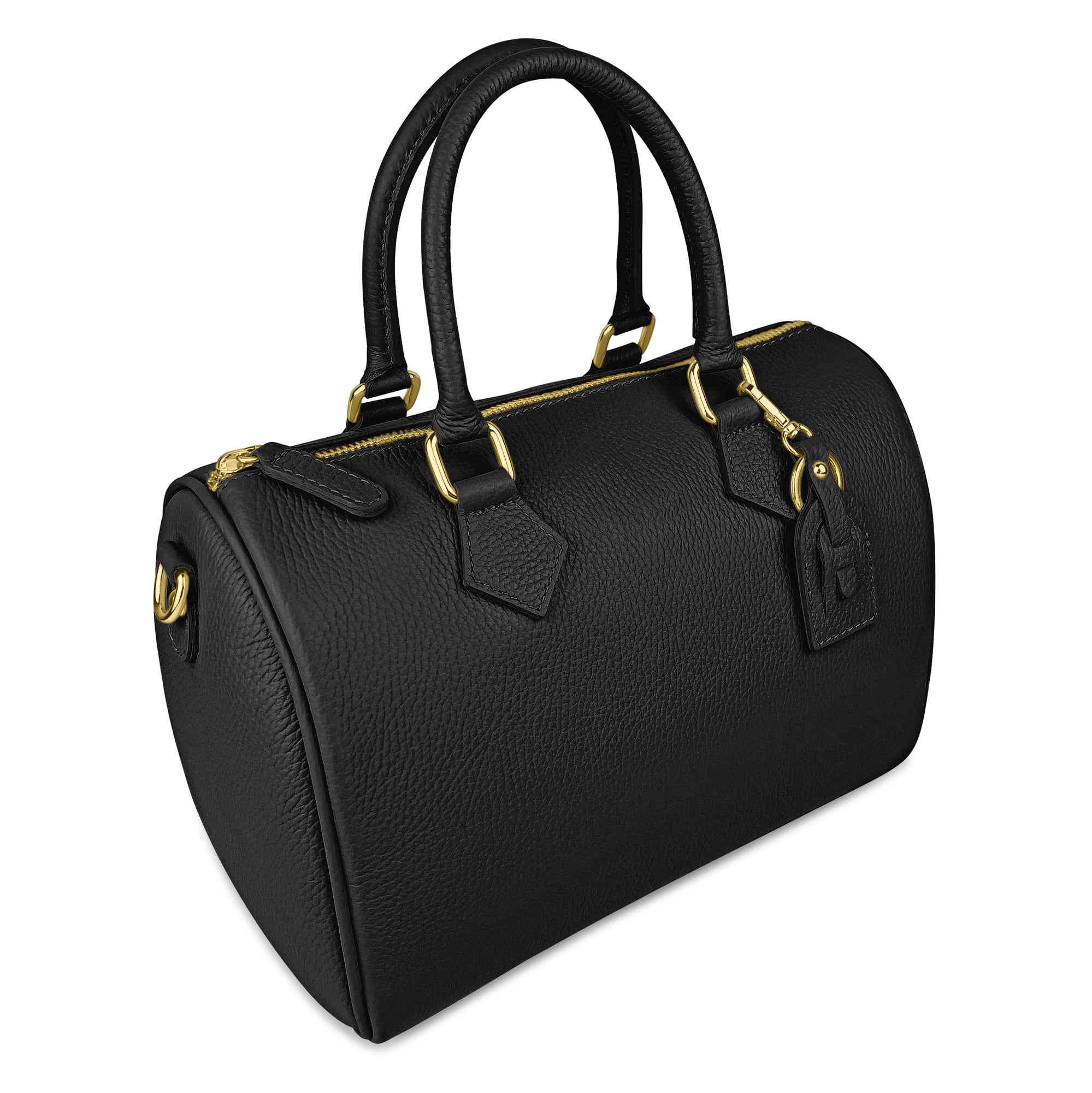 Borsa Bauletto Donna a Mano con Tracolla, In Vera Pelle, Made in Italy, Modello Olimpia