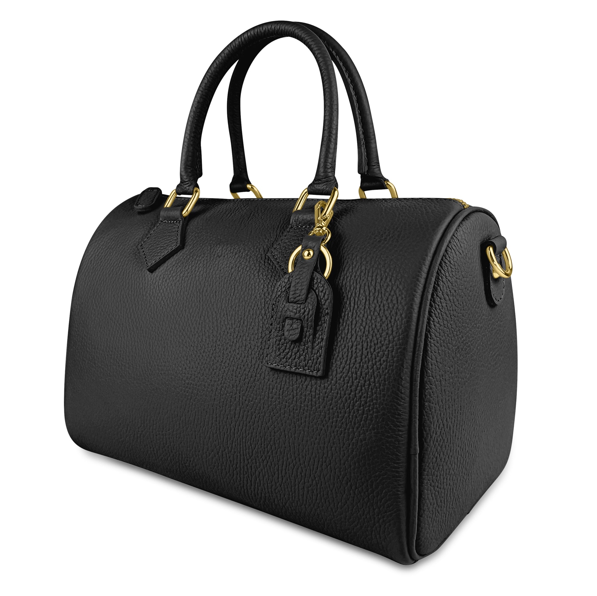 Borsa Bauletto Donna a Mano con Tracolla, In Vera Pelle, Made in Italy, Modello Olimpia