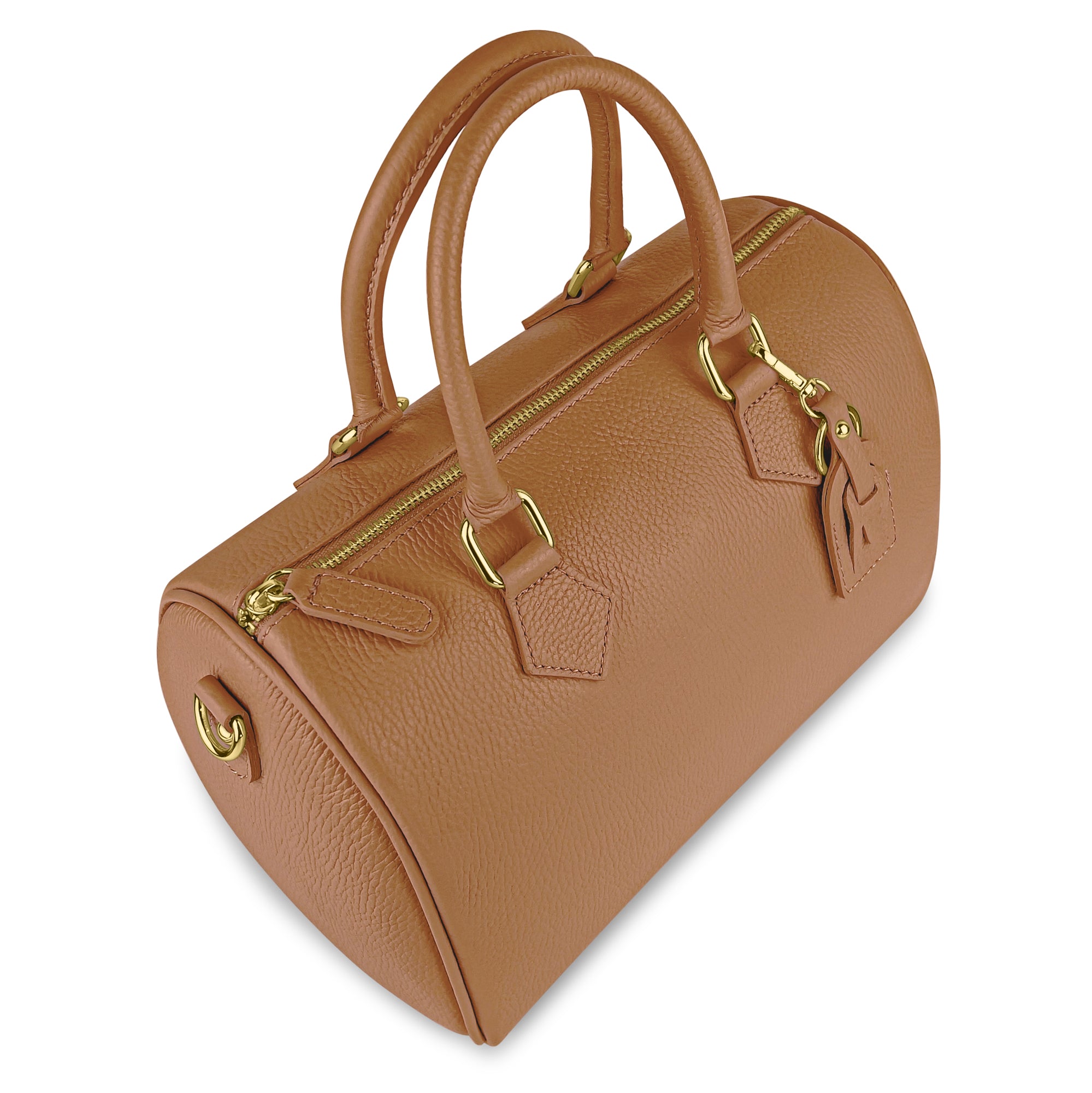 Borsa Bauletto Donna a Mano con Tracolla, In Vera Pelle, Made in Italy, Modello Olimpia