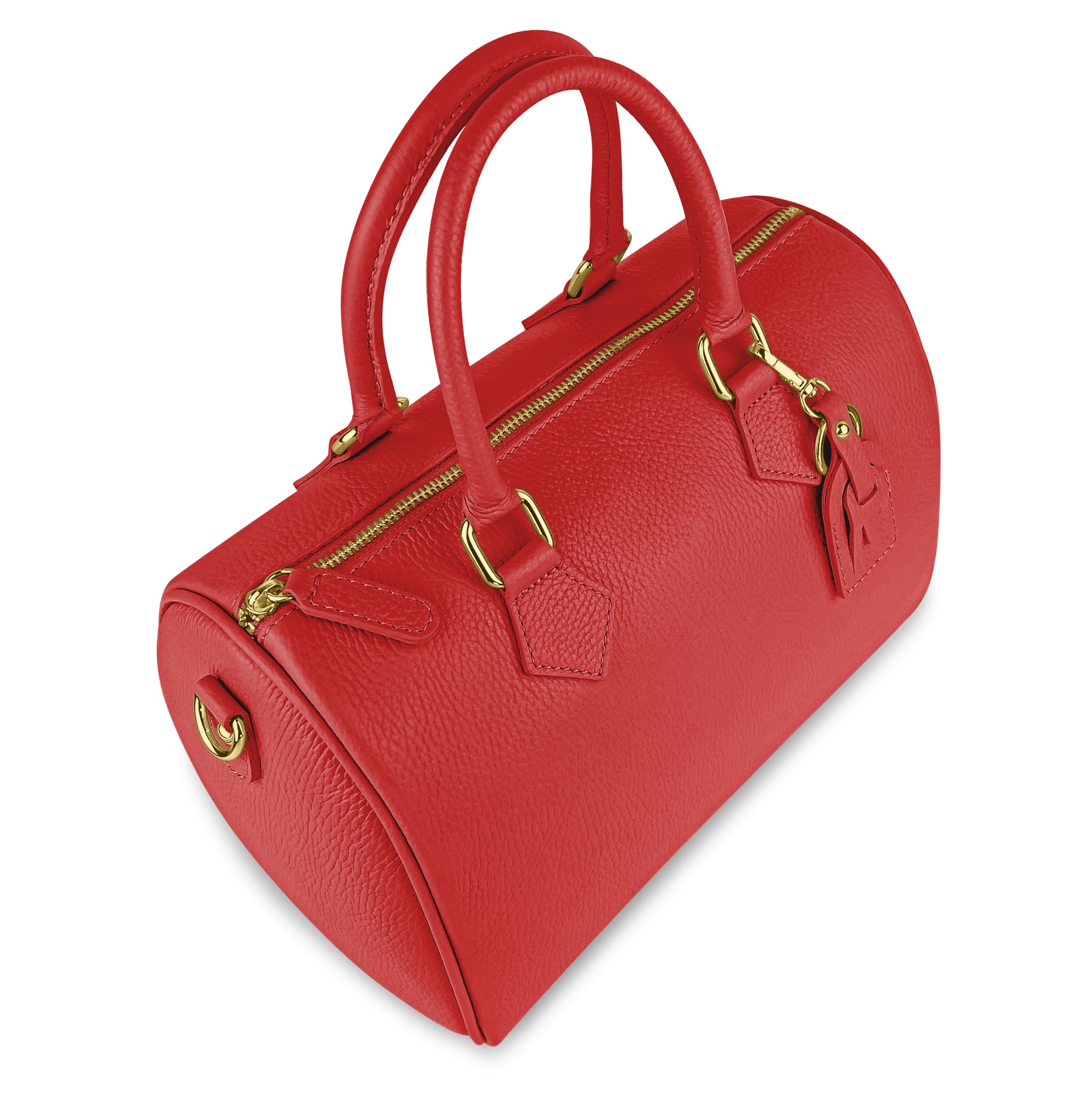Borsa Bauletto Donna a Mano con Tracolla, In Vera Pelle, Made in Italy, Modello Olimpia