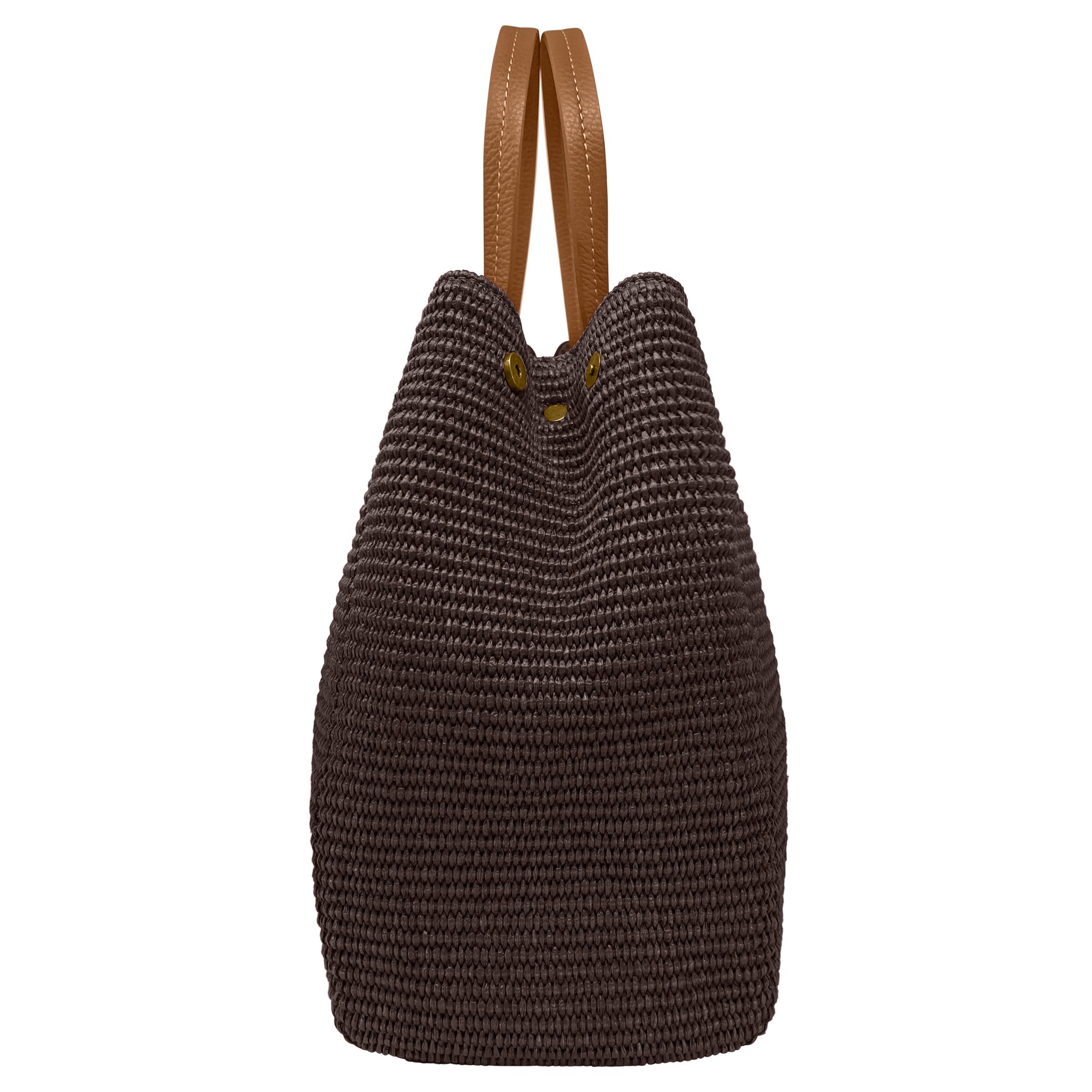 Borsa Donna a Mano con Tracolla, In Rafia e Vera Pelle, Made in Italy, Modello Lena
