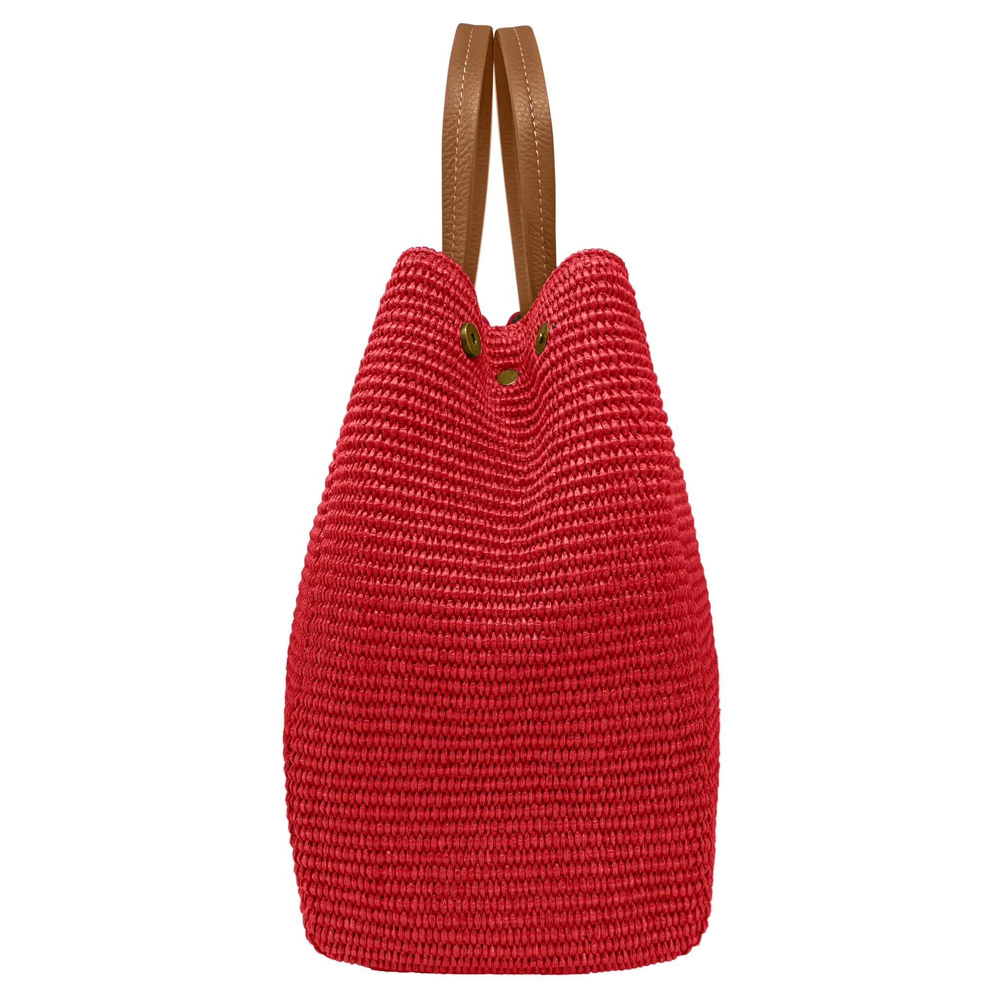 Borsa Donna a Mano con Tracolla, In Rafia e Vera Pelle, Made in Italy, Modello Lena