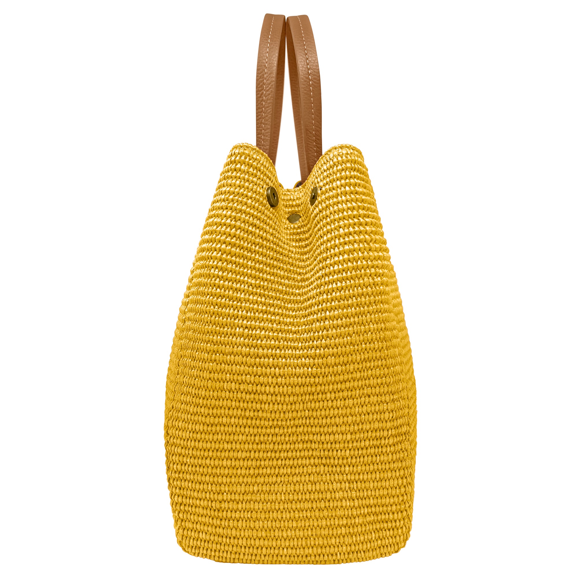 Borsa Donna a Mano con Tracolla, In Rafia e Vera Pelle, Made in Italy, Modello Lena