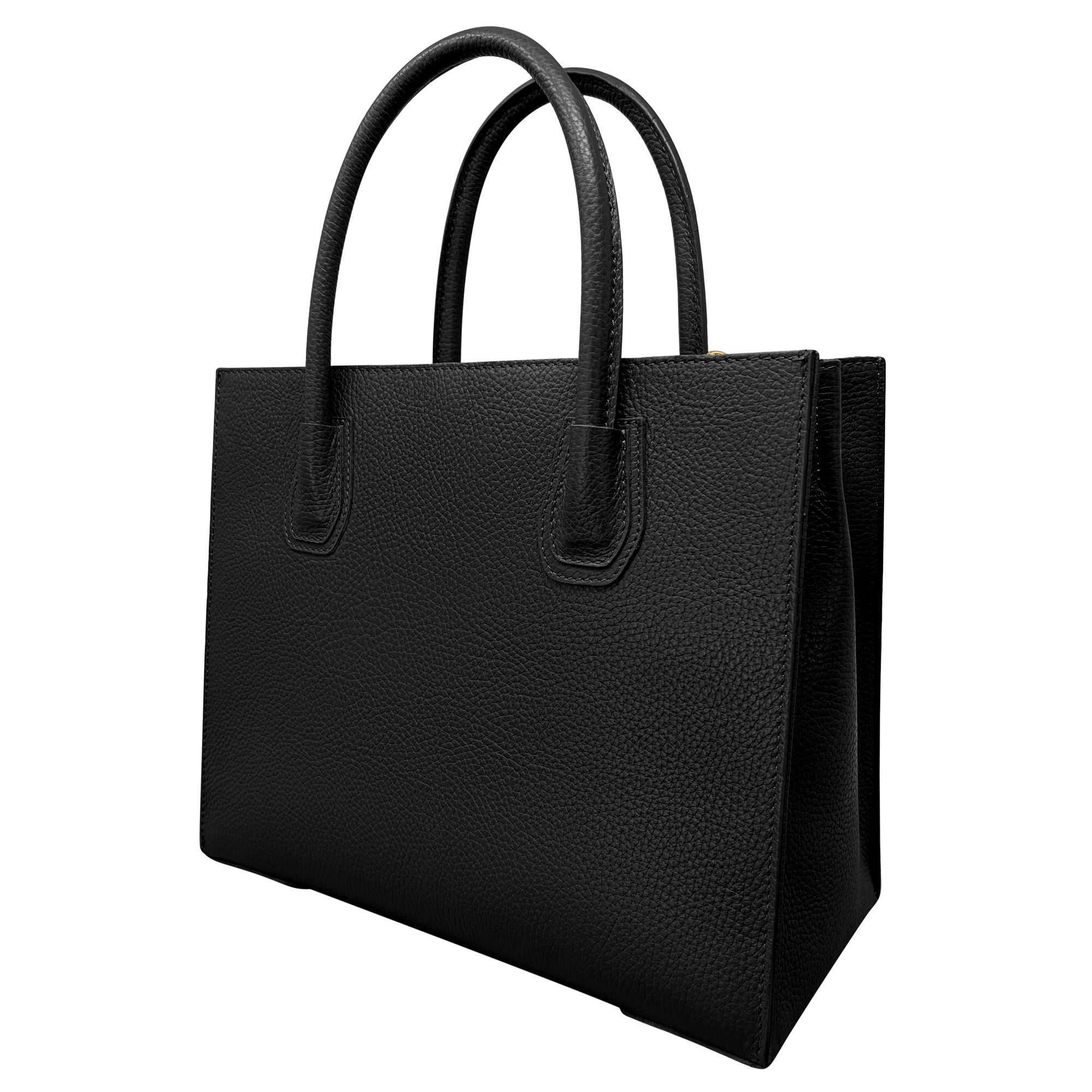 Borsa Donna a Mano con Tracolla, In Vera Pelle Morbida, Made in Italy, Modello Leda