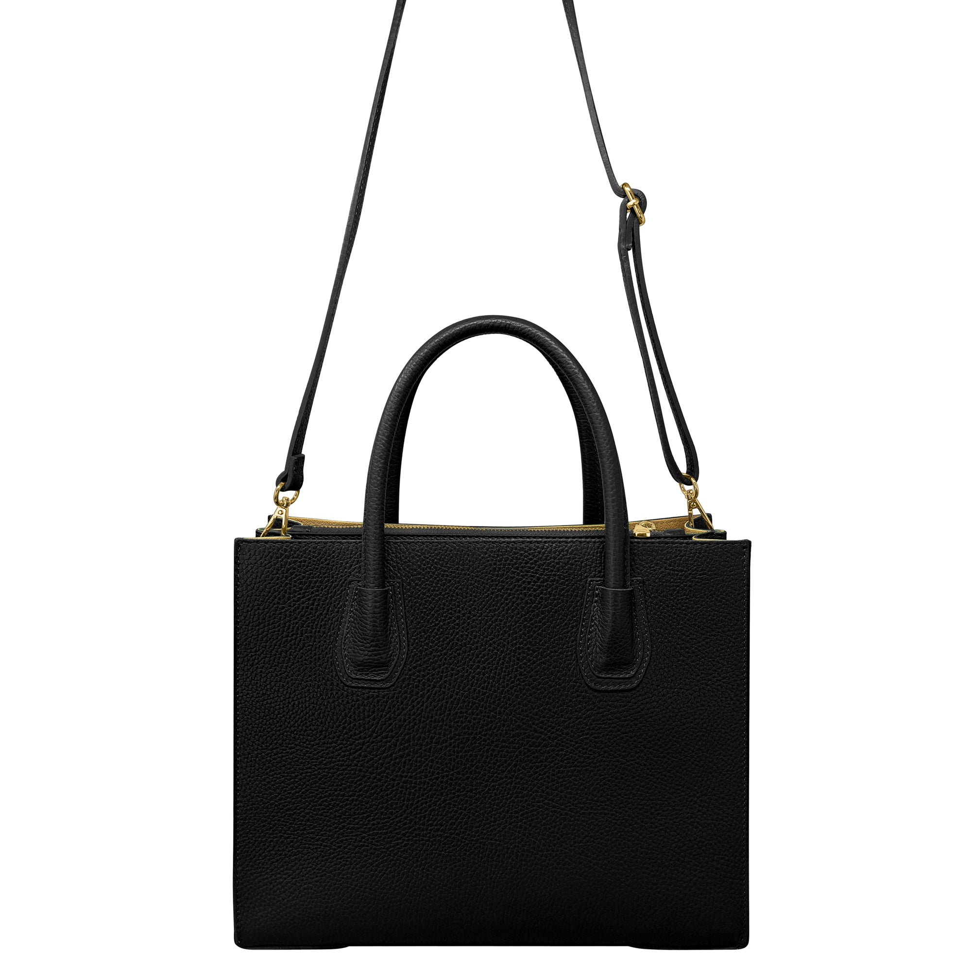 Borsa Donna a Mano con Tracolla, In Vera Pelle Morbida, Made in Italy, Modello Leda