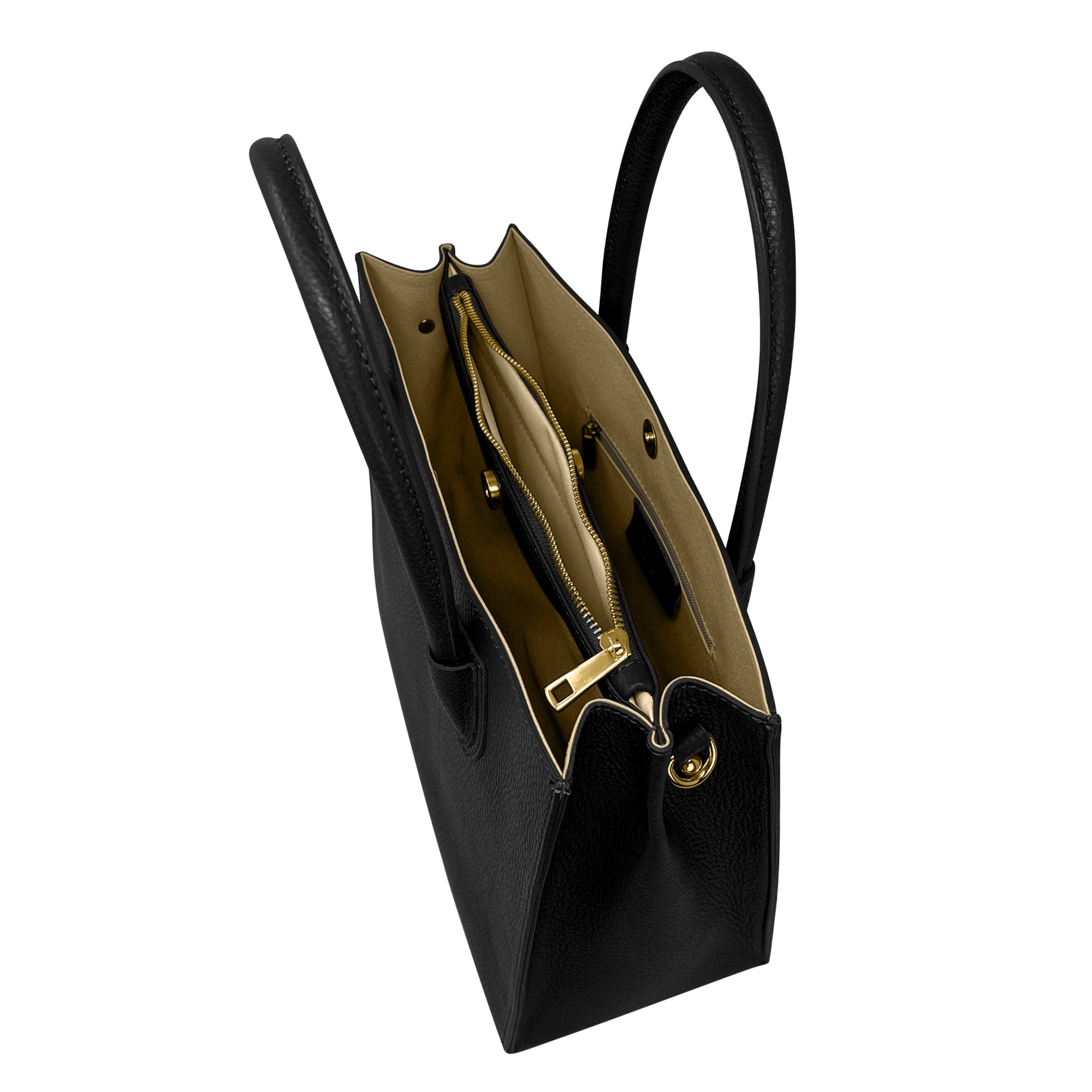 Borsa Donna a Mano con Tracolla, In Vera Pelle Morbida, Made in Italy, Modello Leda