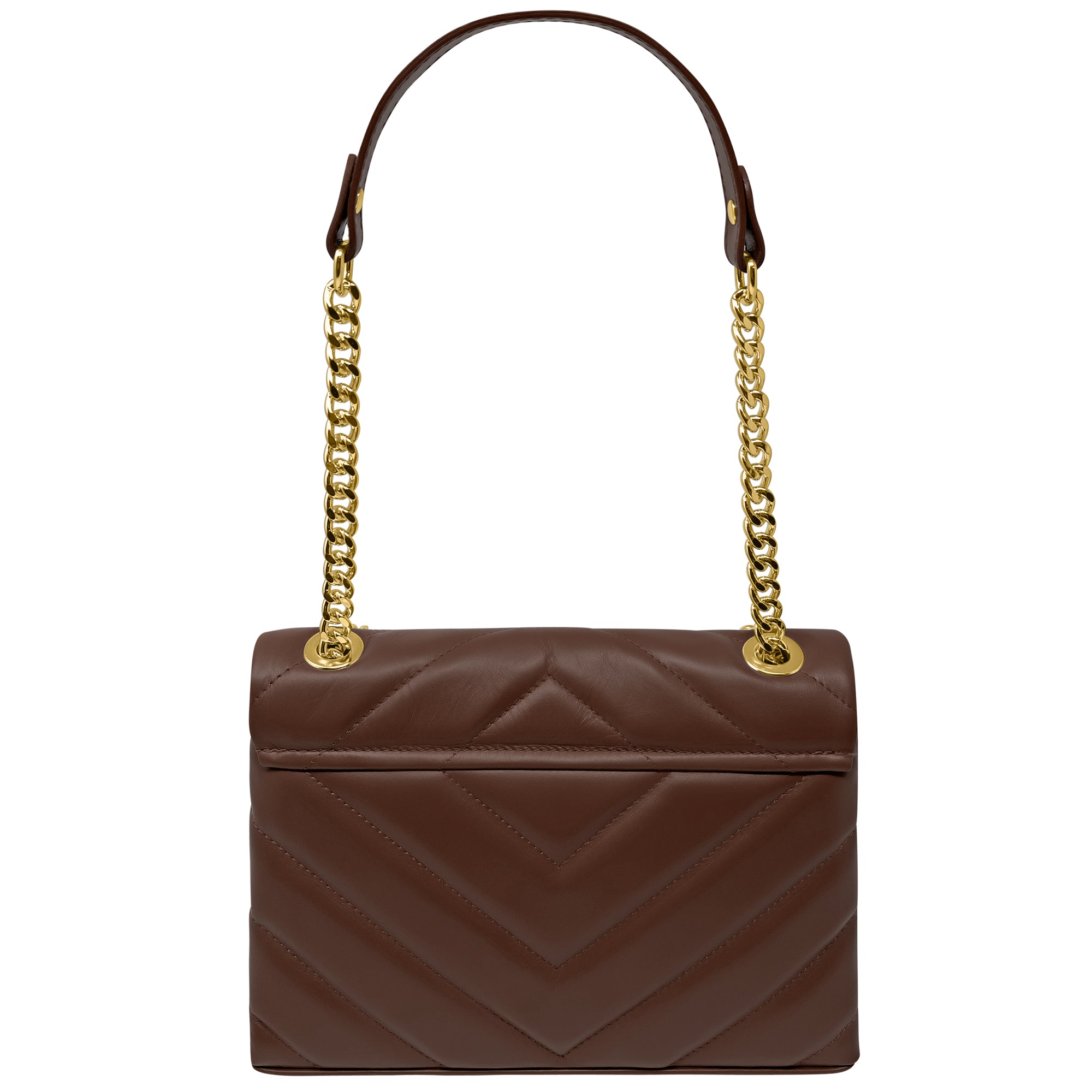 Borsa Donna a Tracolla e Spalla, In Vera Pelle Trapuntata, Made in Italy, Modello Elda