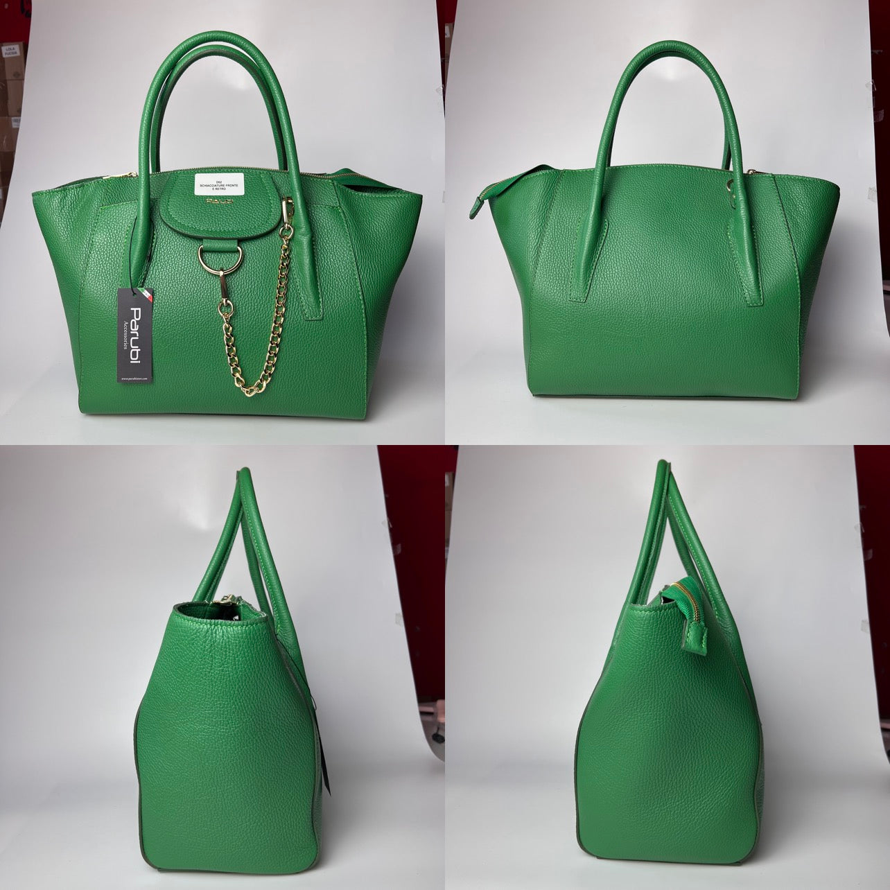 Damen Handtasche mit Schulterriemen, Aus Weichem Echtem Leder, Made in Italy, Modell Ada