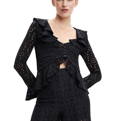 Desigual Košulja S Dugim Rukavima Ženska Crna S Logom